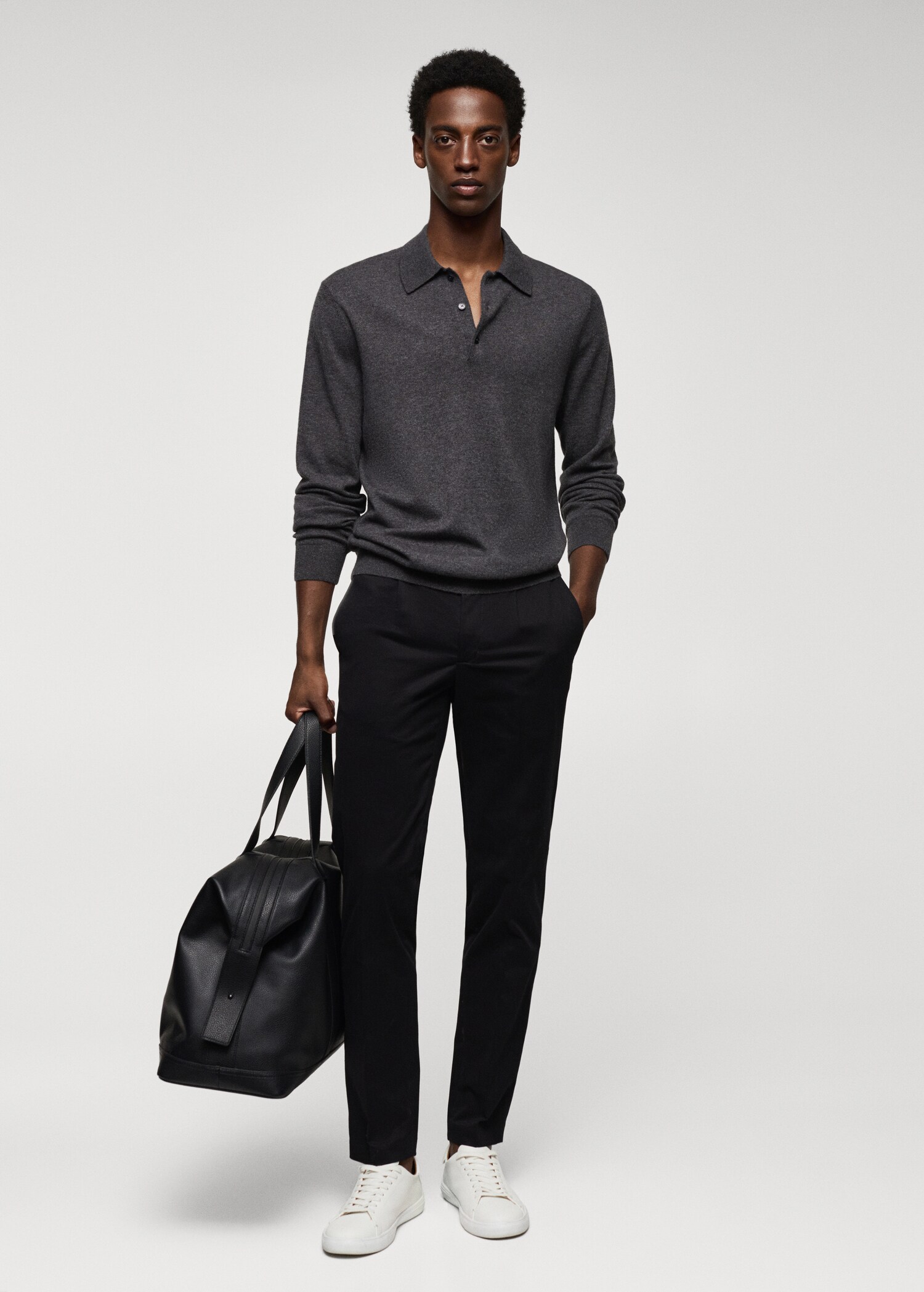 Chino nadrág slim fit pamut tűzött - Általános sík