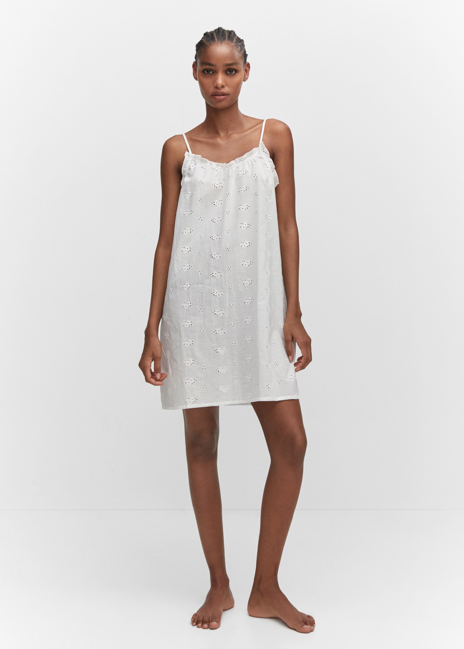 Floral embroidered nightgown - General plane