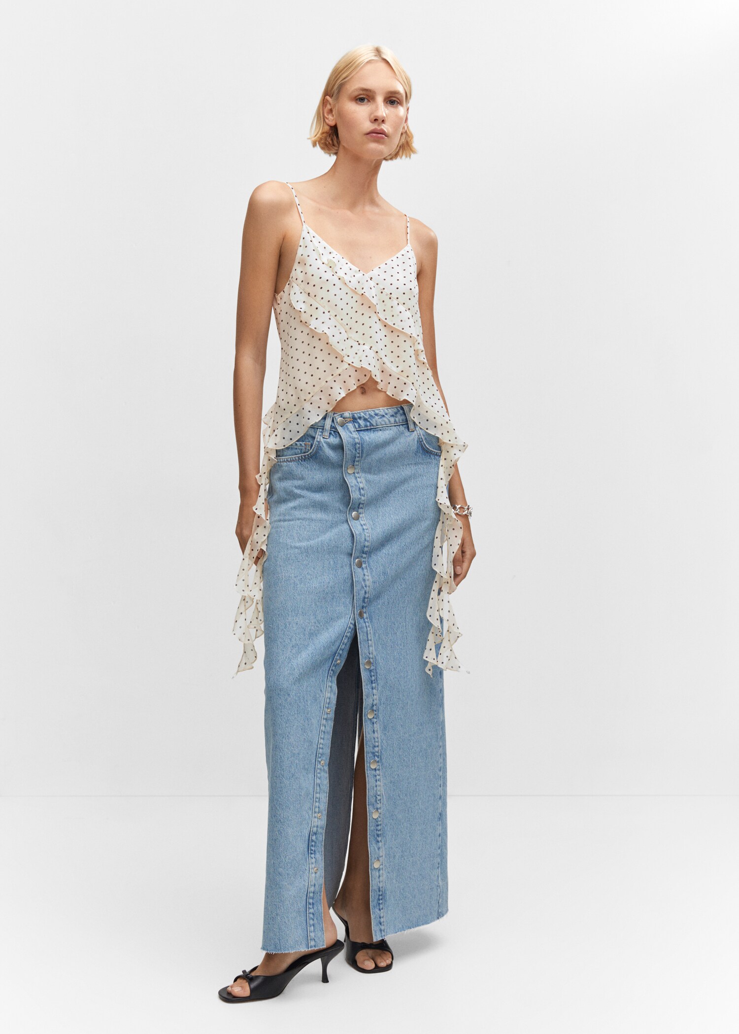 Top met ruches en chiffon - Overzichtstekening