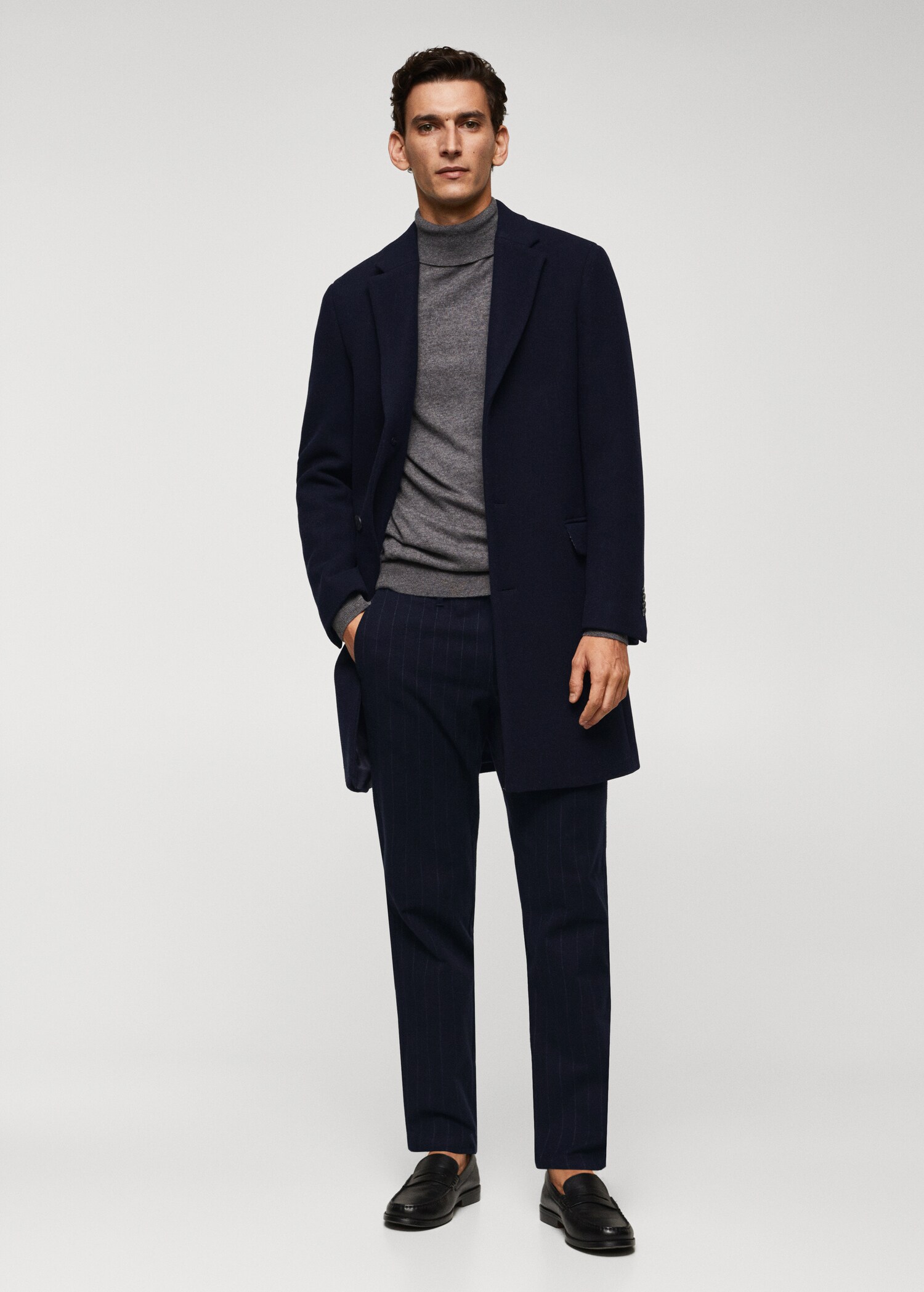 Manteau long laine recyclée - Plan général