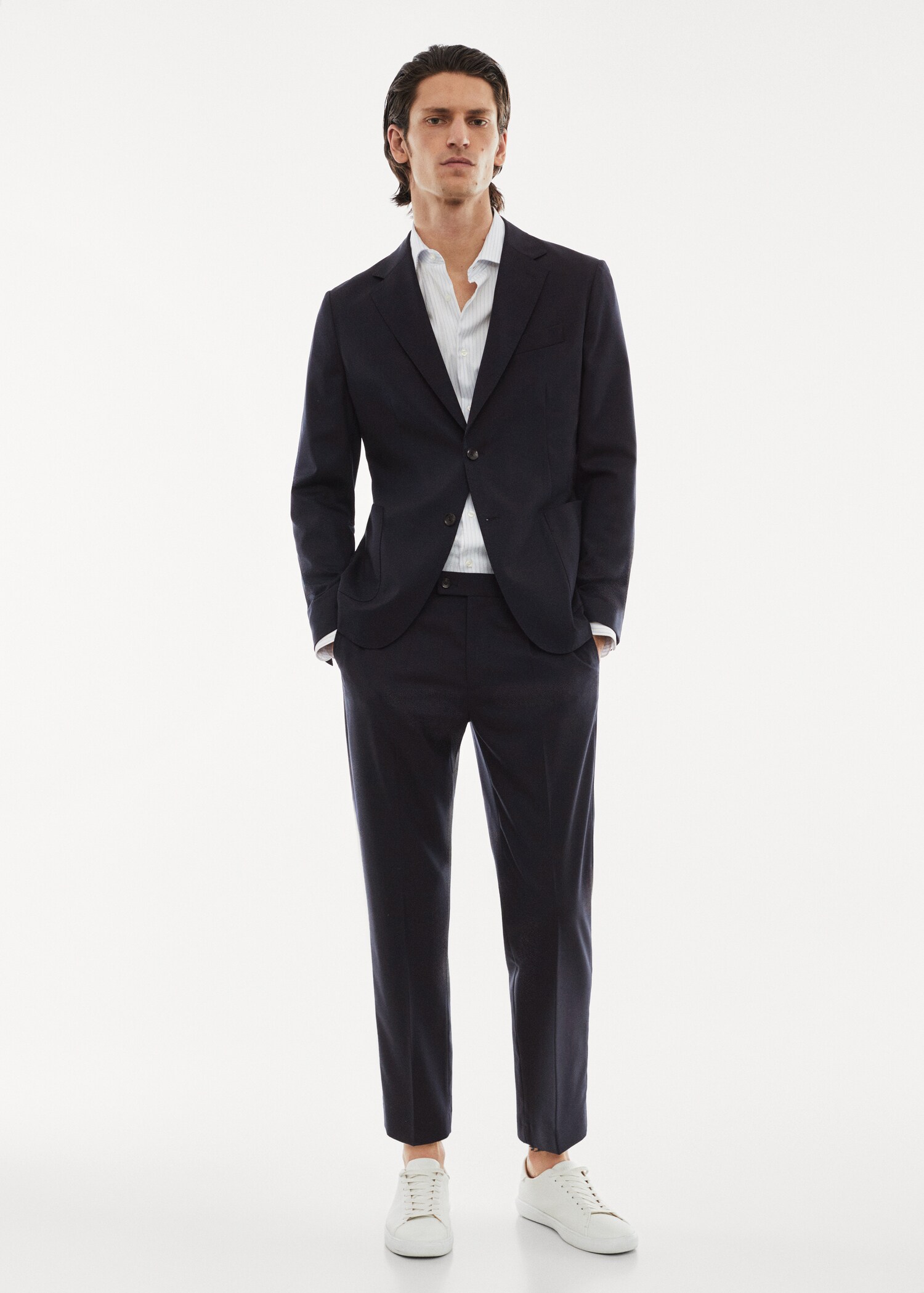 Pantalón traje lana virgen comfort strech - Plano general