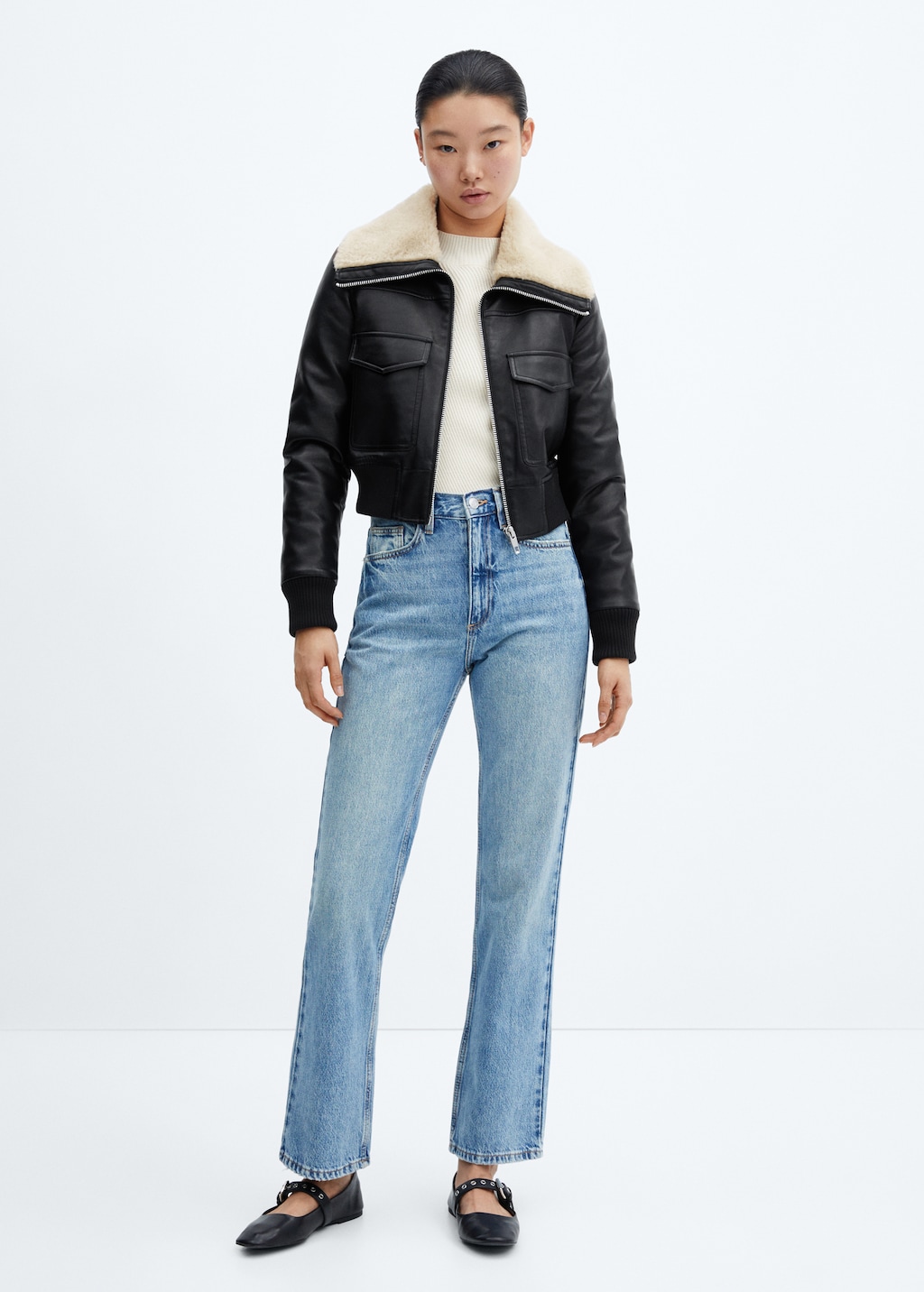 Shearling-lined bomber jacket - Women | MANGO Armenia Shearling-lined bomber jacket - Women | MANGO Armenia