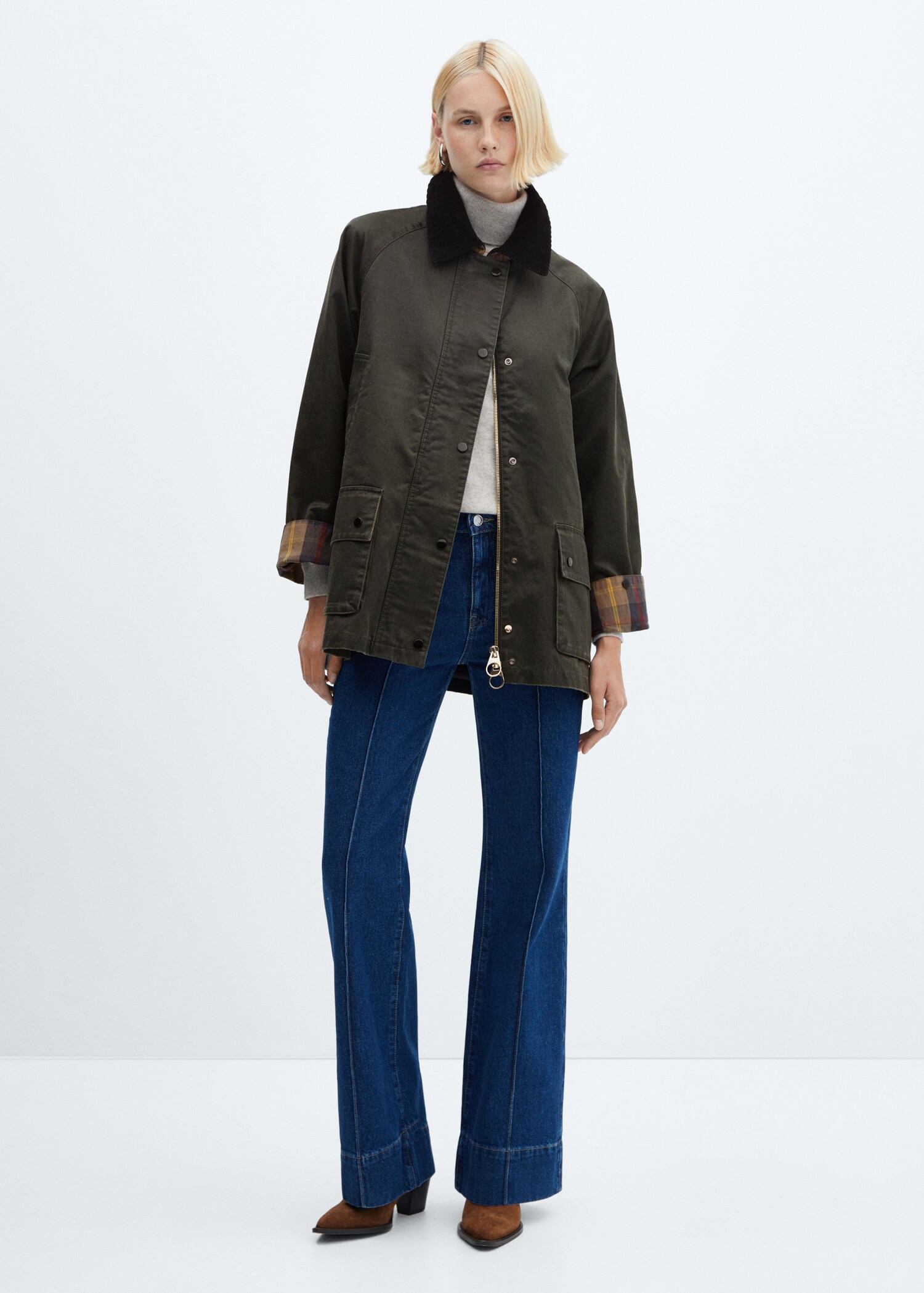 Parka efecto encerado corta - Plano general