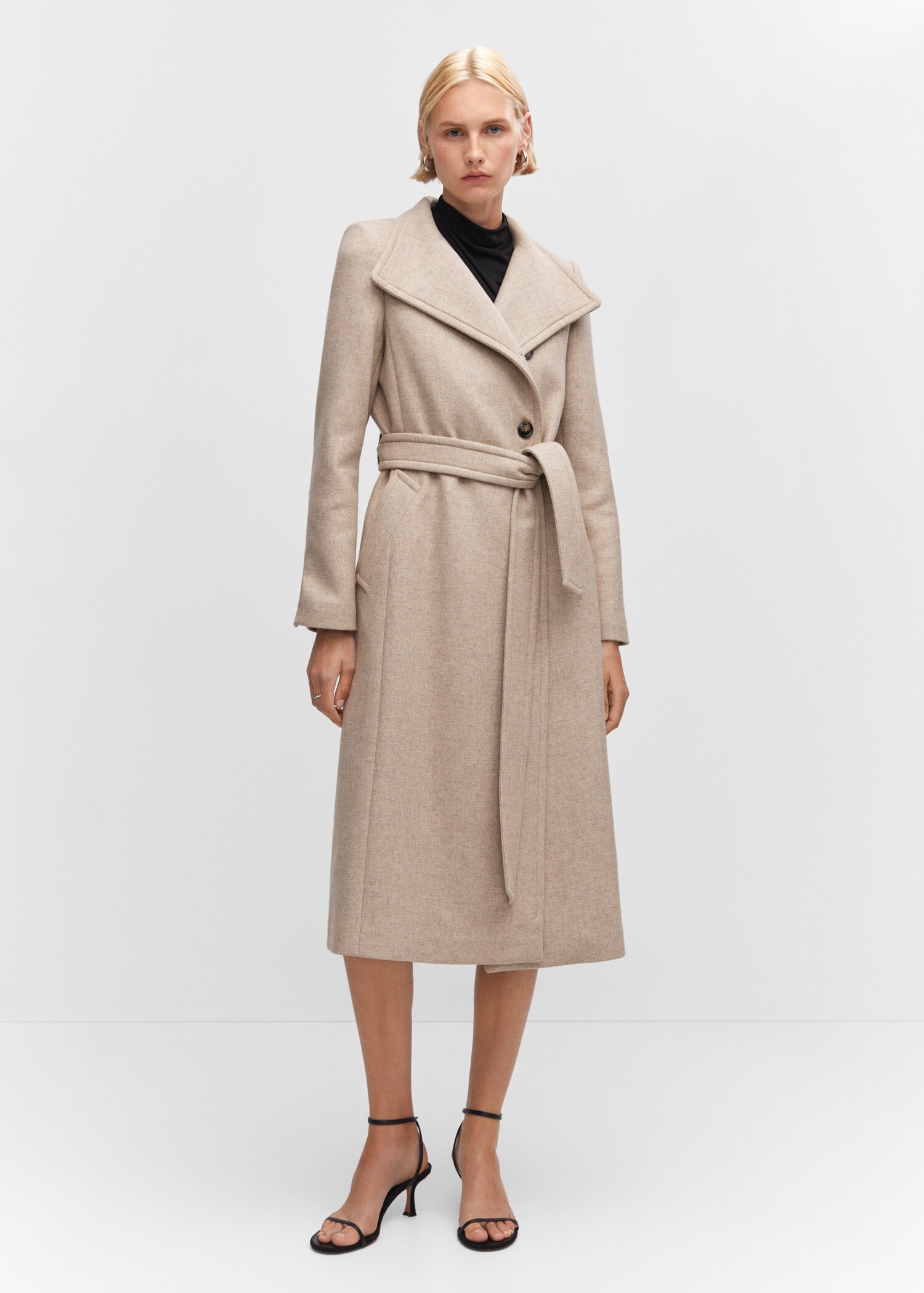 Manteau laine Manteco ceinture - Plan général