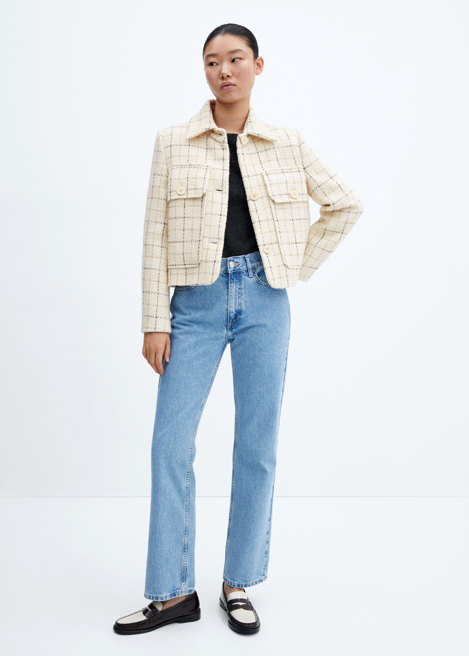 Chaqueta tweed cuadros - Plano general
