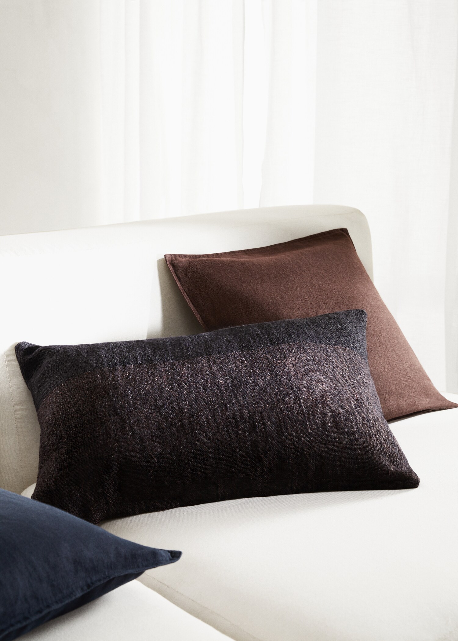 Housse de coussin contrastée lin 40x60 cm - Plan général