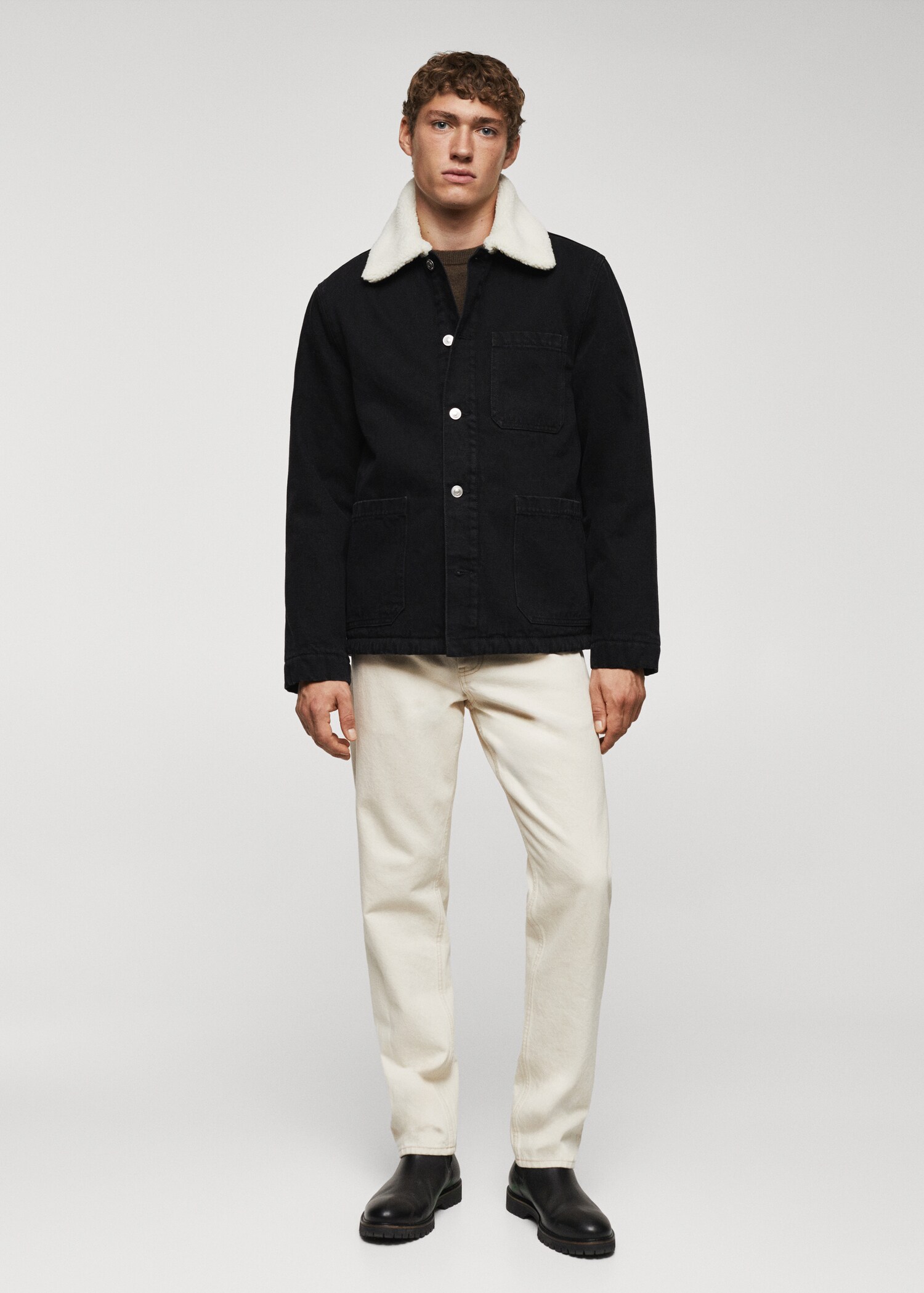 Shearling denim jacket - General plane