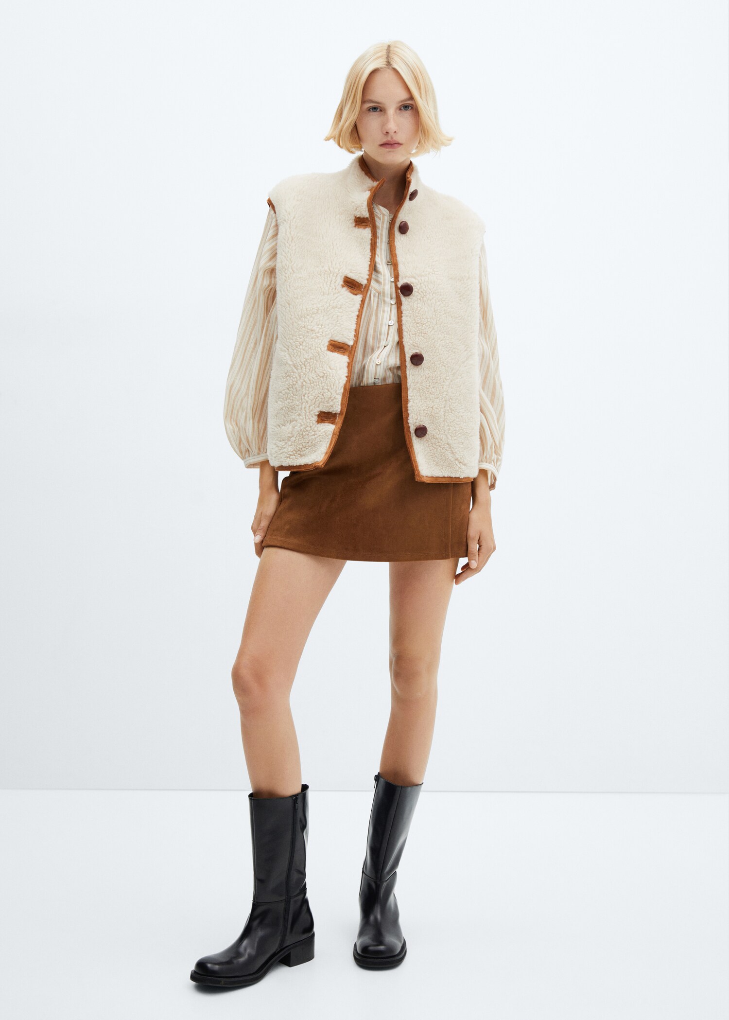 Reversible shearling vest - General plane