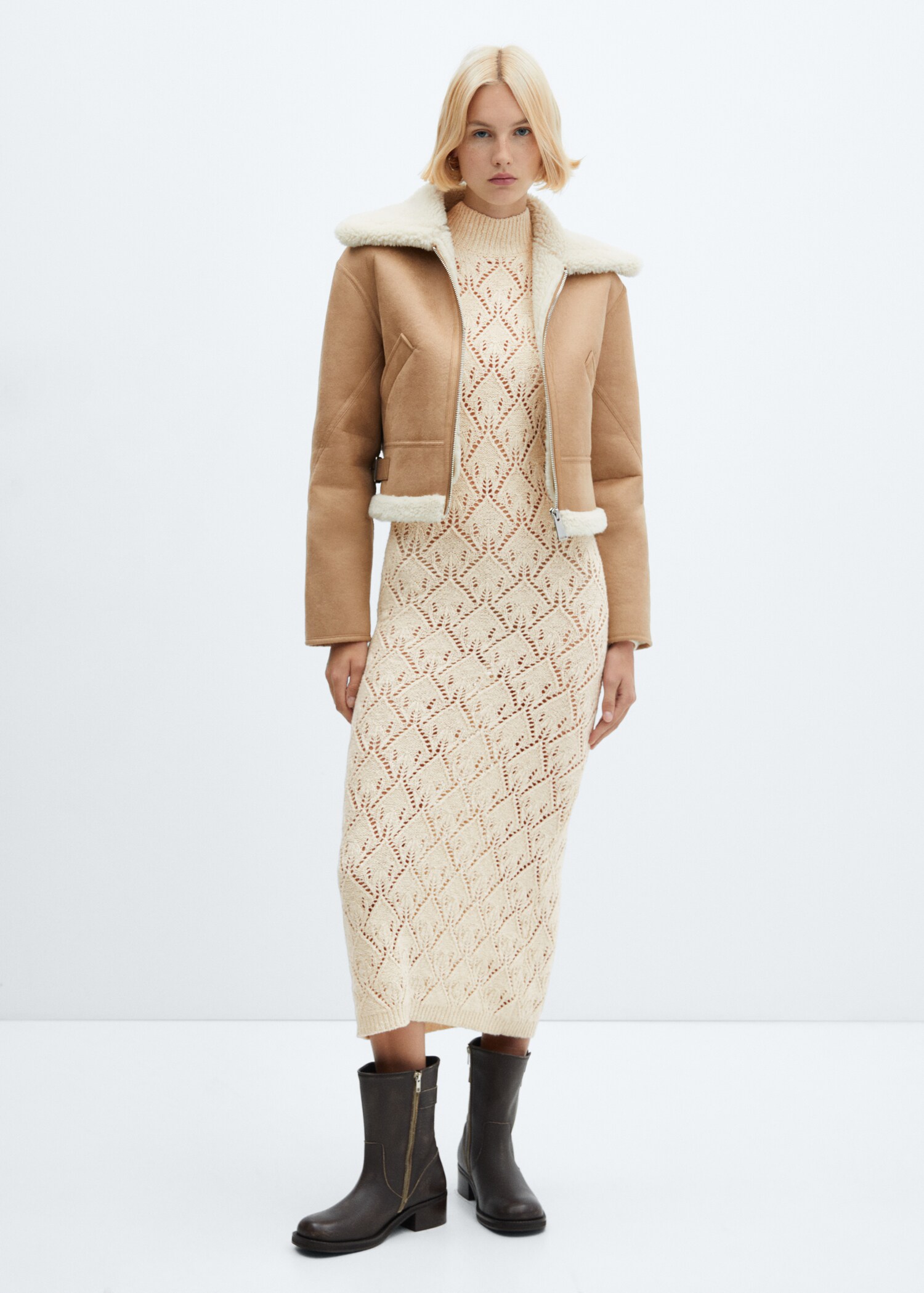 Strickkleid mit Lochmuster - Allgemeine Ansicht