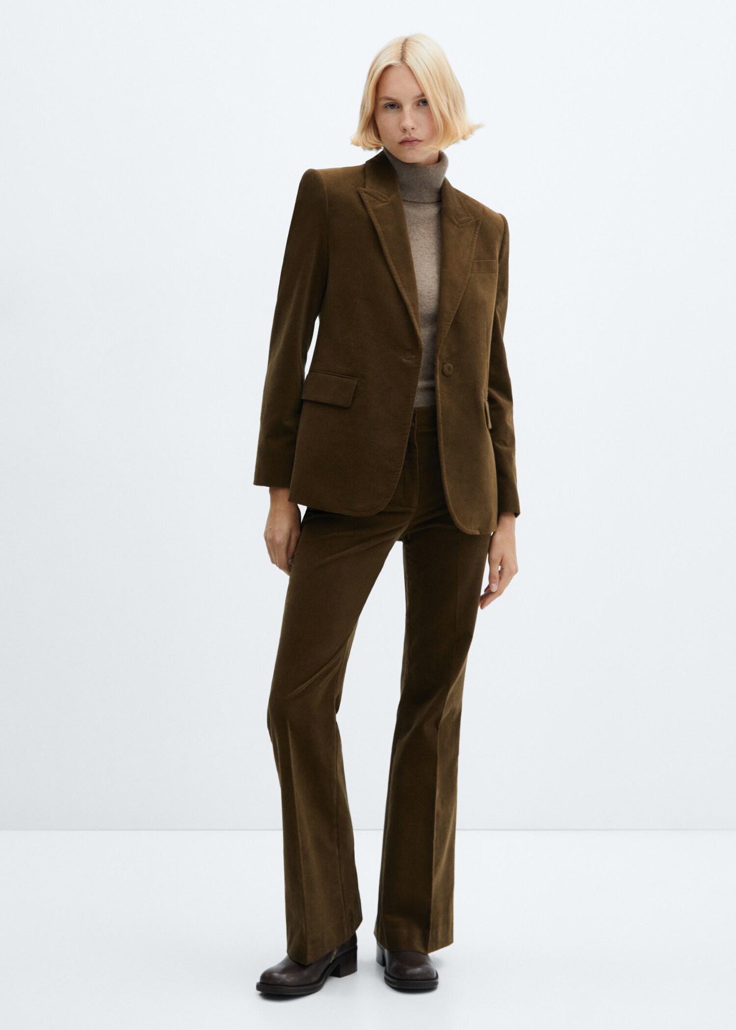 Veste costume velours ras - Plan général