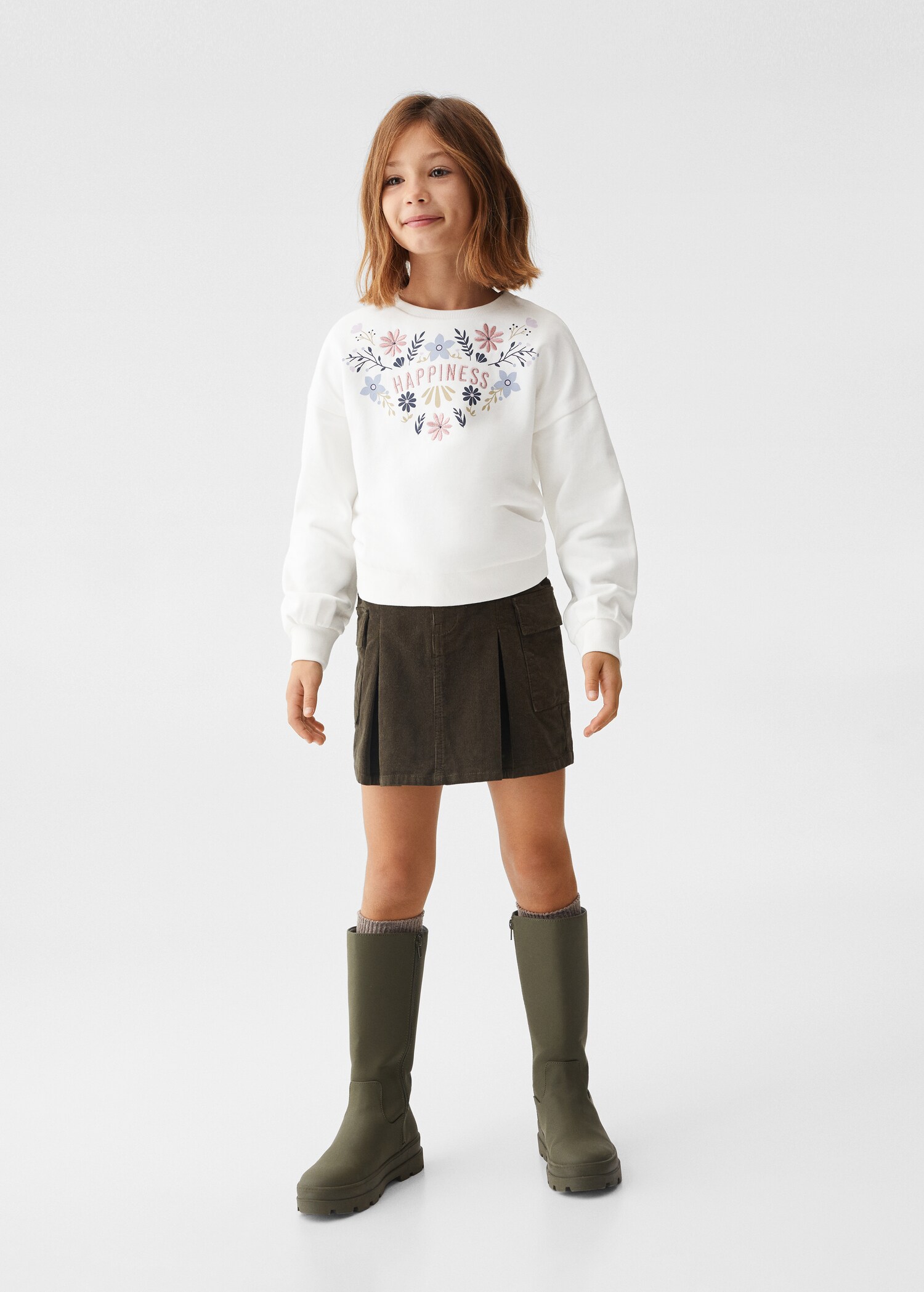 Embroidered printed hoodie - General plane