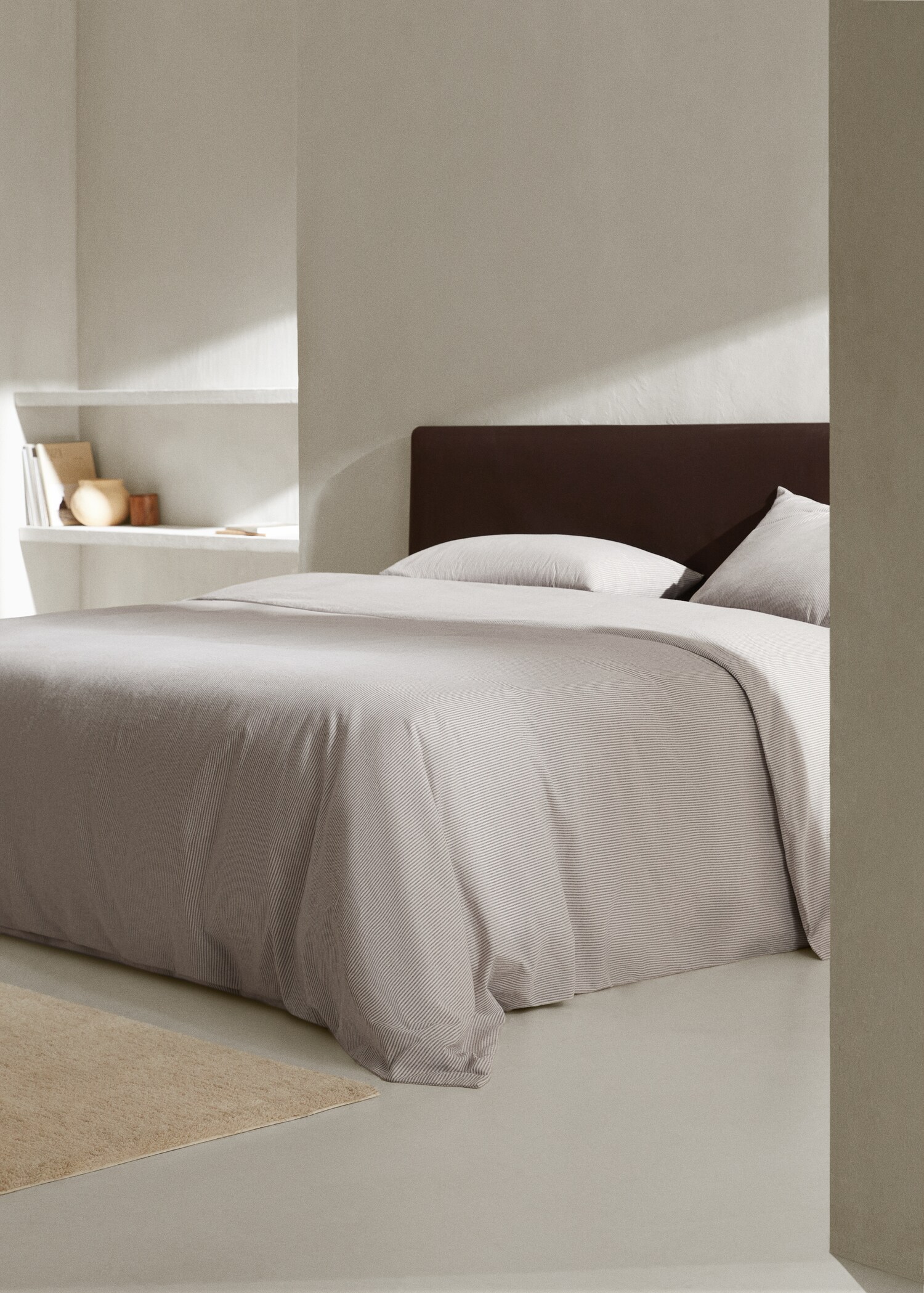 Funda nórdica franela rayas Cama 150cm - Plano general