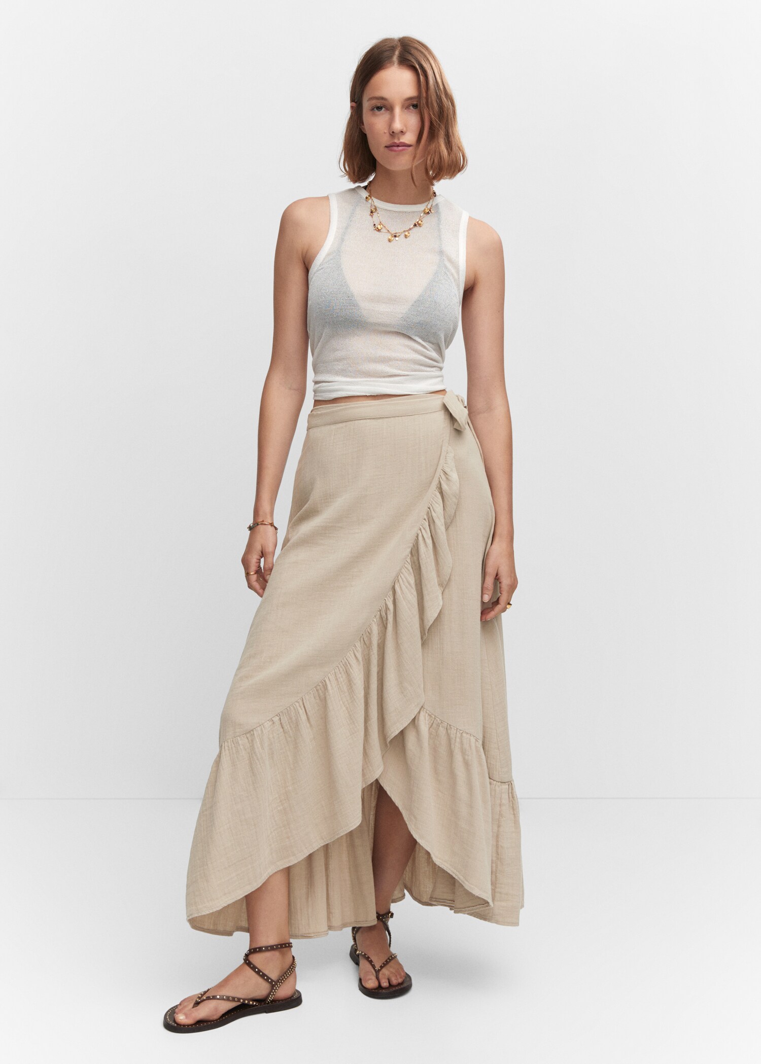 Textured criss-cross skirt - Plan general