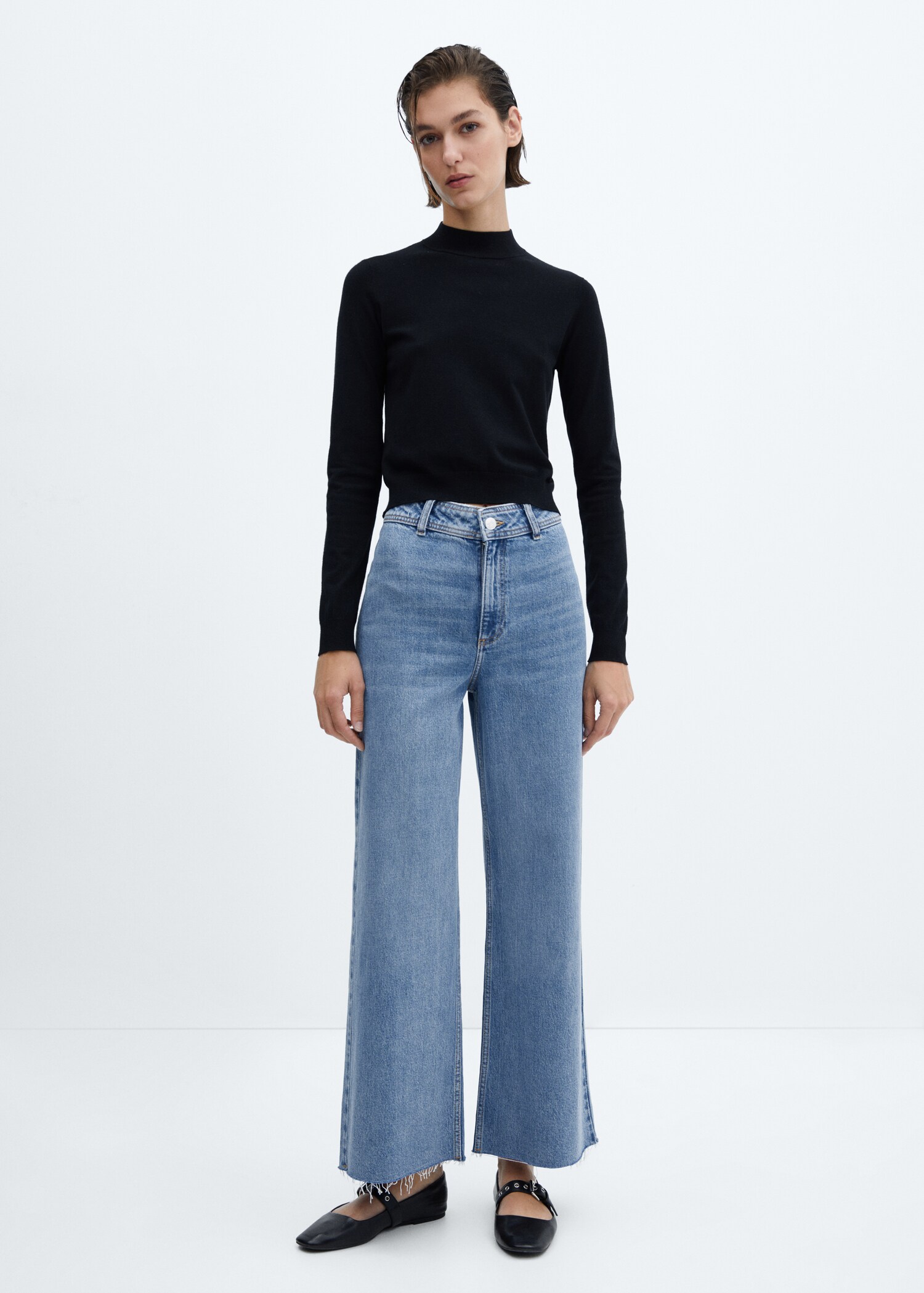 Jean style jupe-culotte Catherin taille haute - Plan général