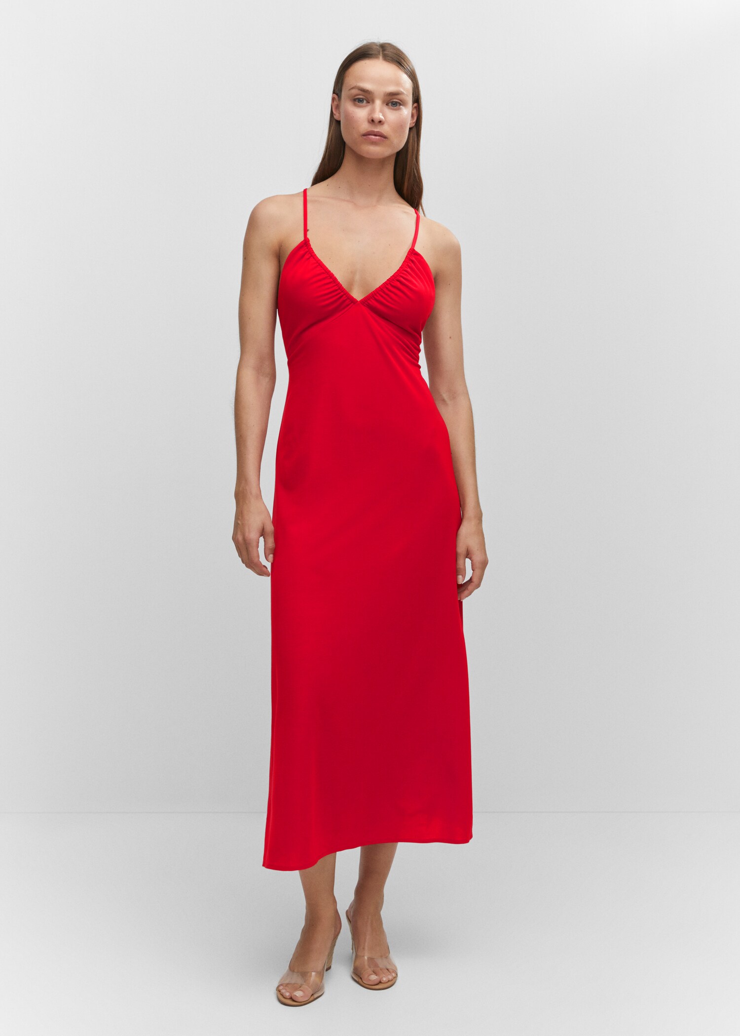 Ruched midi dress - General plane