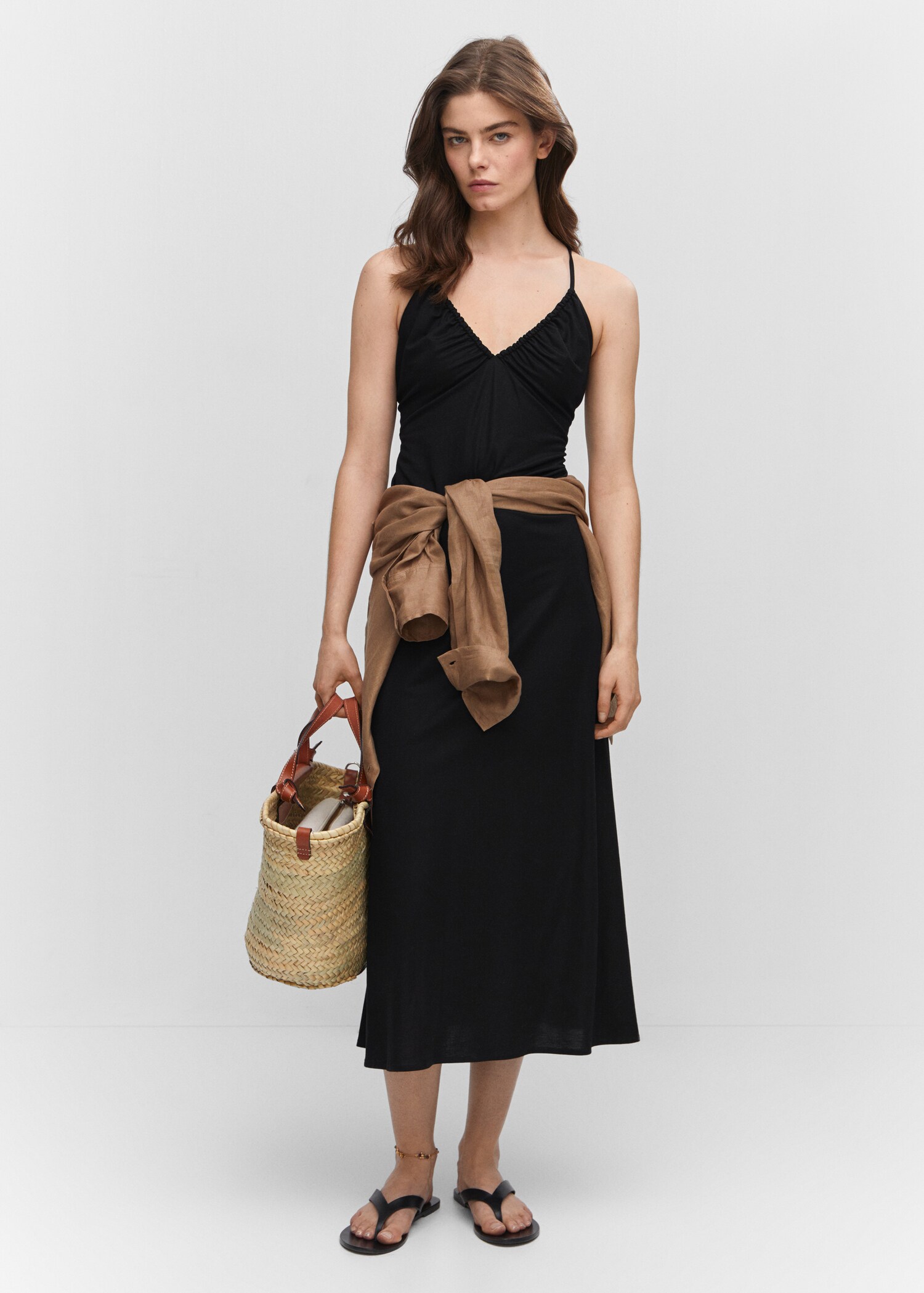 Ruched midi dress - General plane