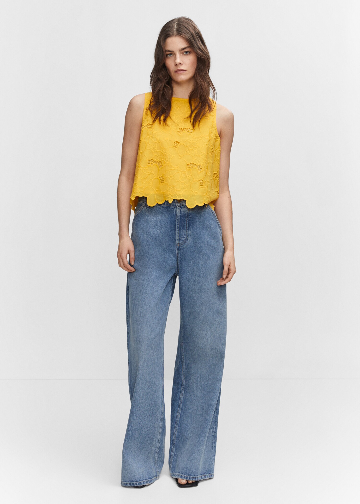 Embroidered openwork blouse - General plane