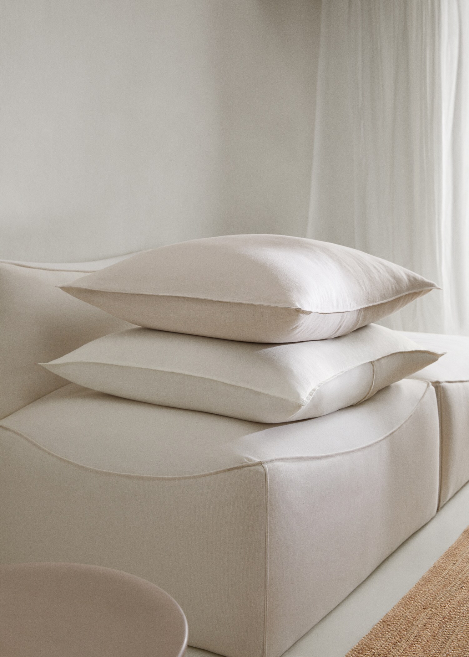 Housse de coussin 100 % lin unie 70x90 cm - Plan général