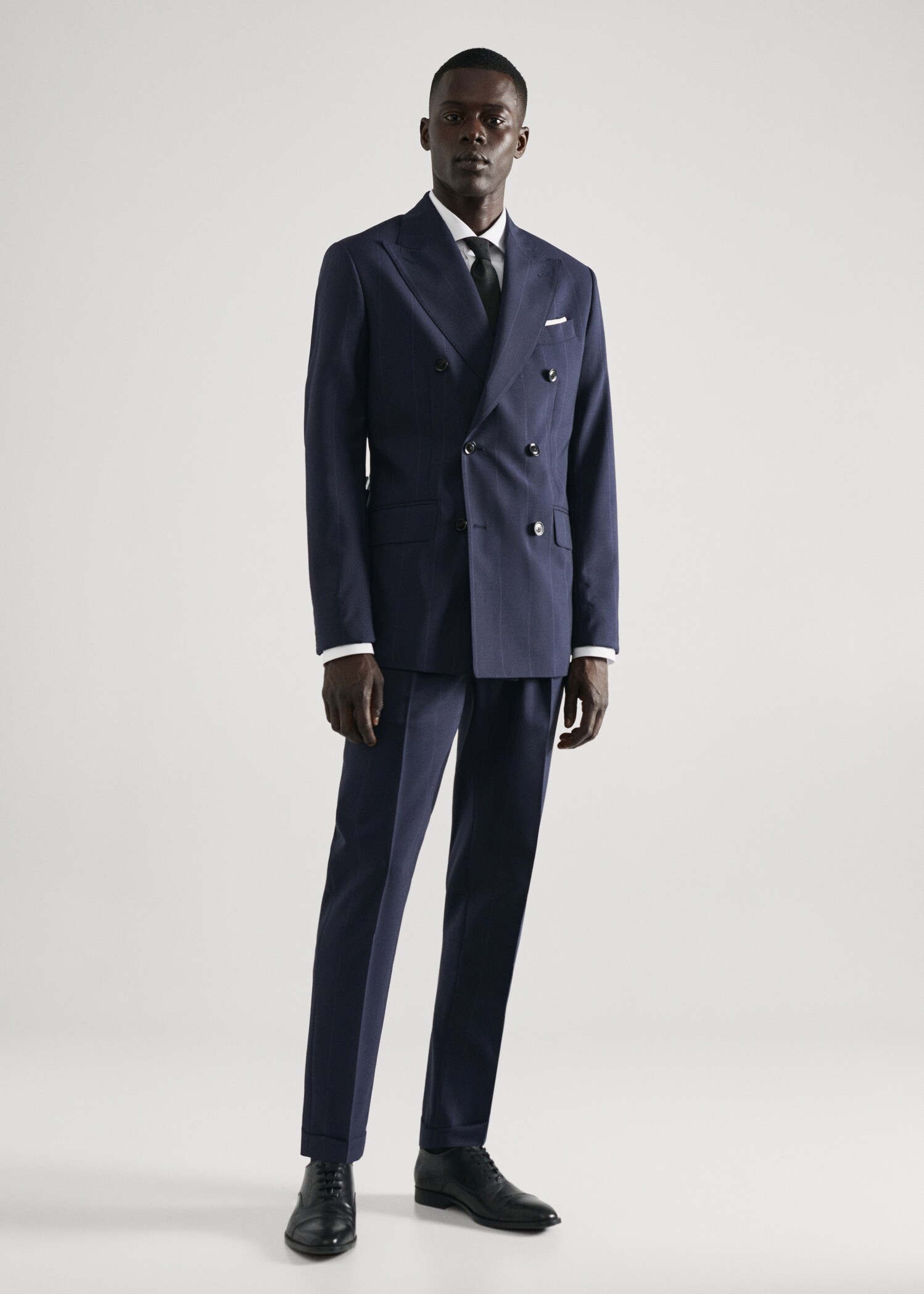 Virgin wool striped suit trousers  - General plane