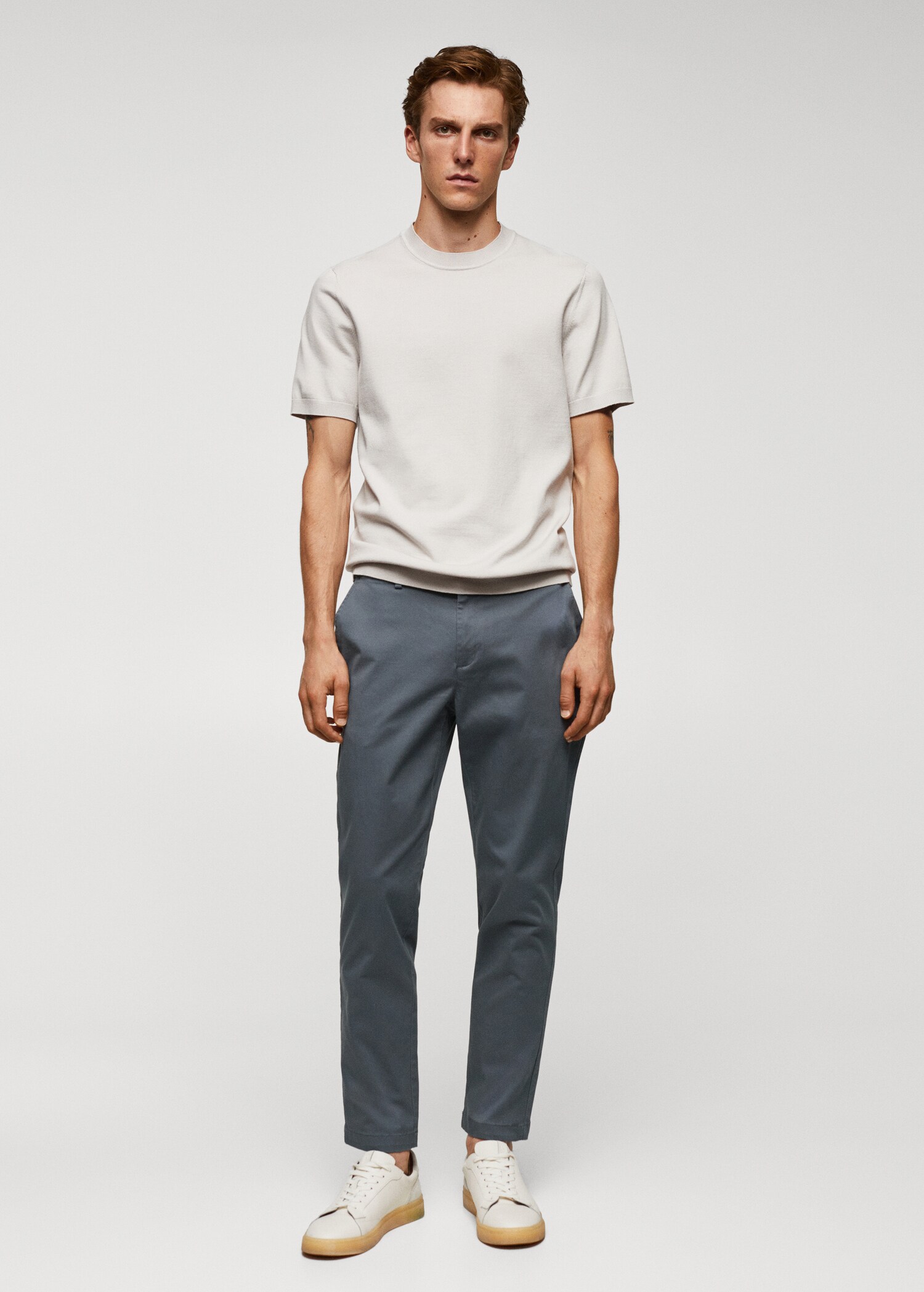 Celana panjang katun crop tapered - Tampilan Umum
