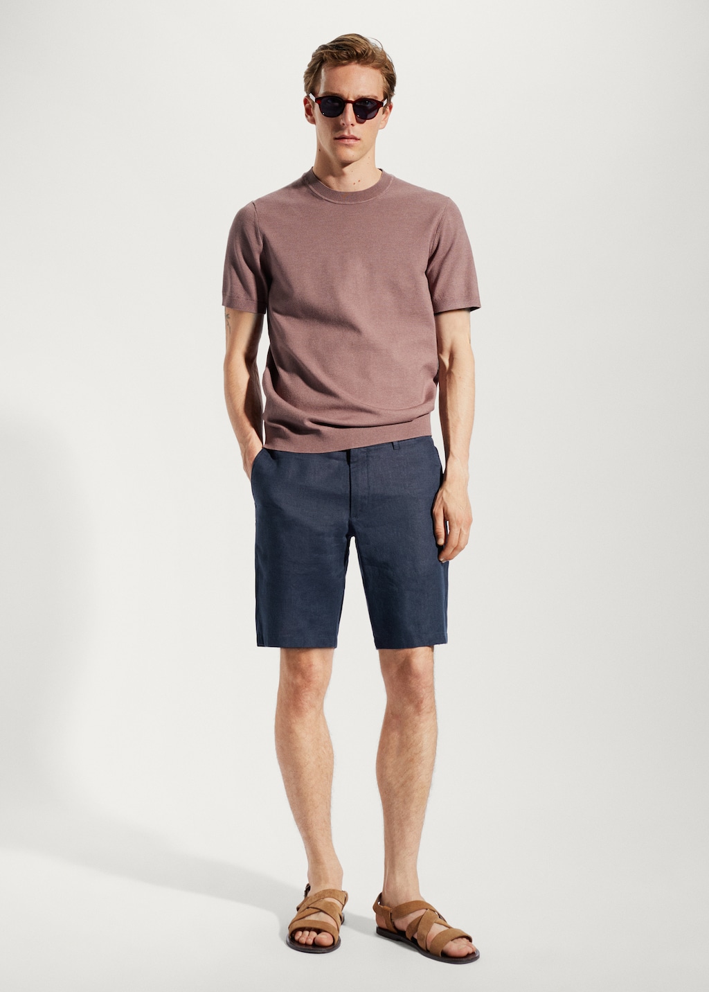 Mango linen shorts outlet