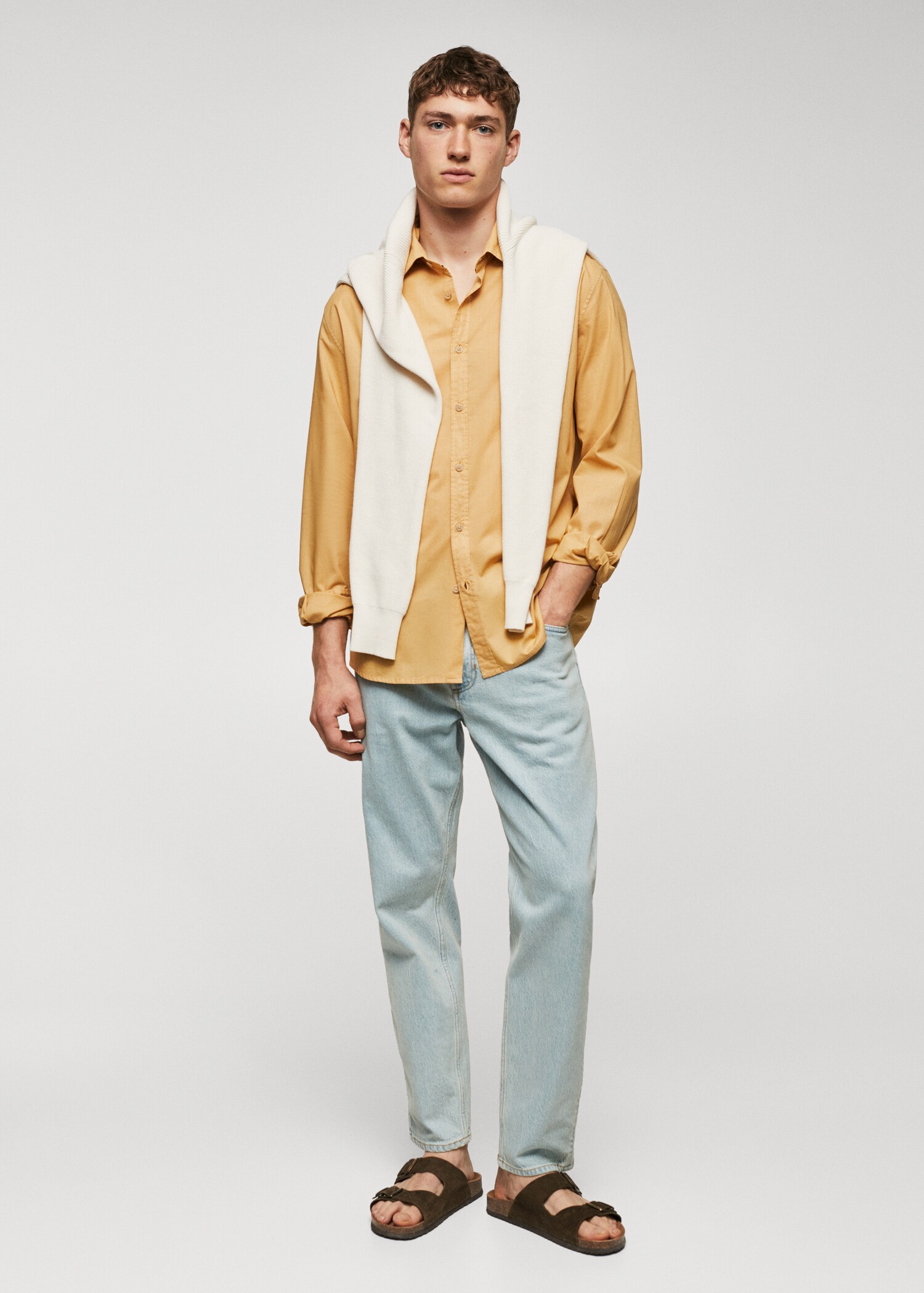 Chemise regular-fit voile de coton - Plan général