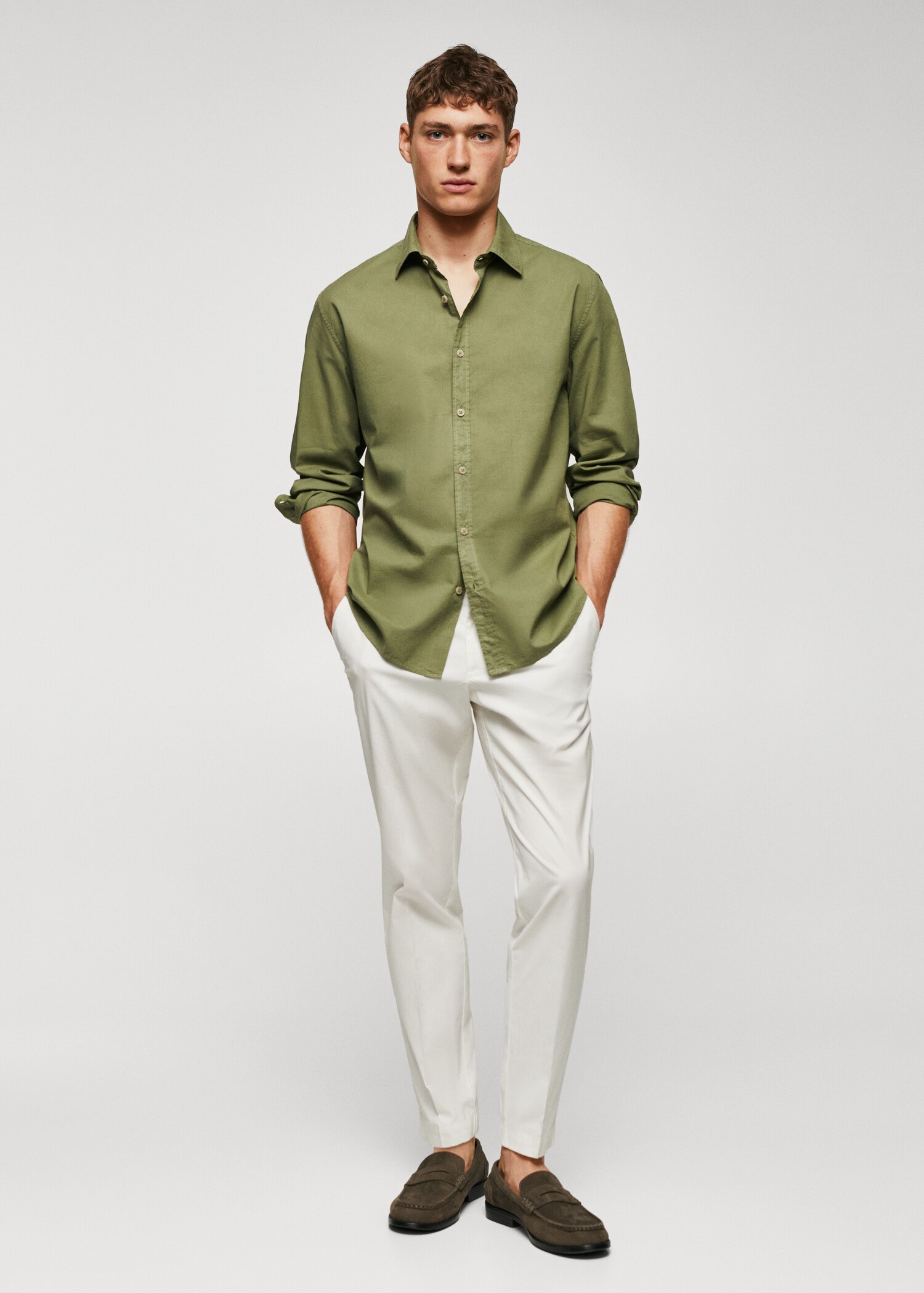 Chemise regular-fit voile de coton - Plan général