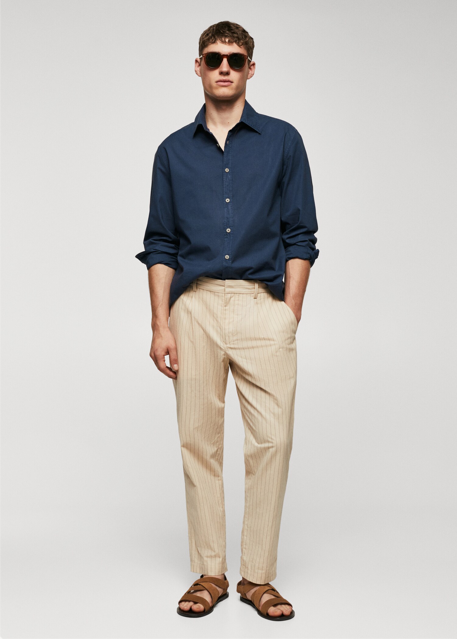 Chemise regular-fit voile de coton - Plan général