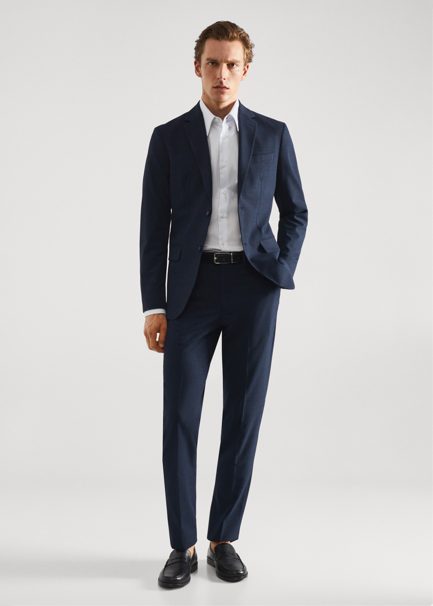 Pantaloni completo stampati slim-fit tessuto stretch - Piano generale