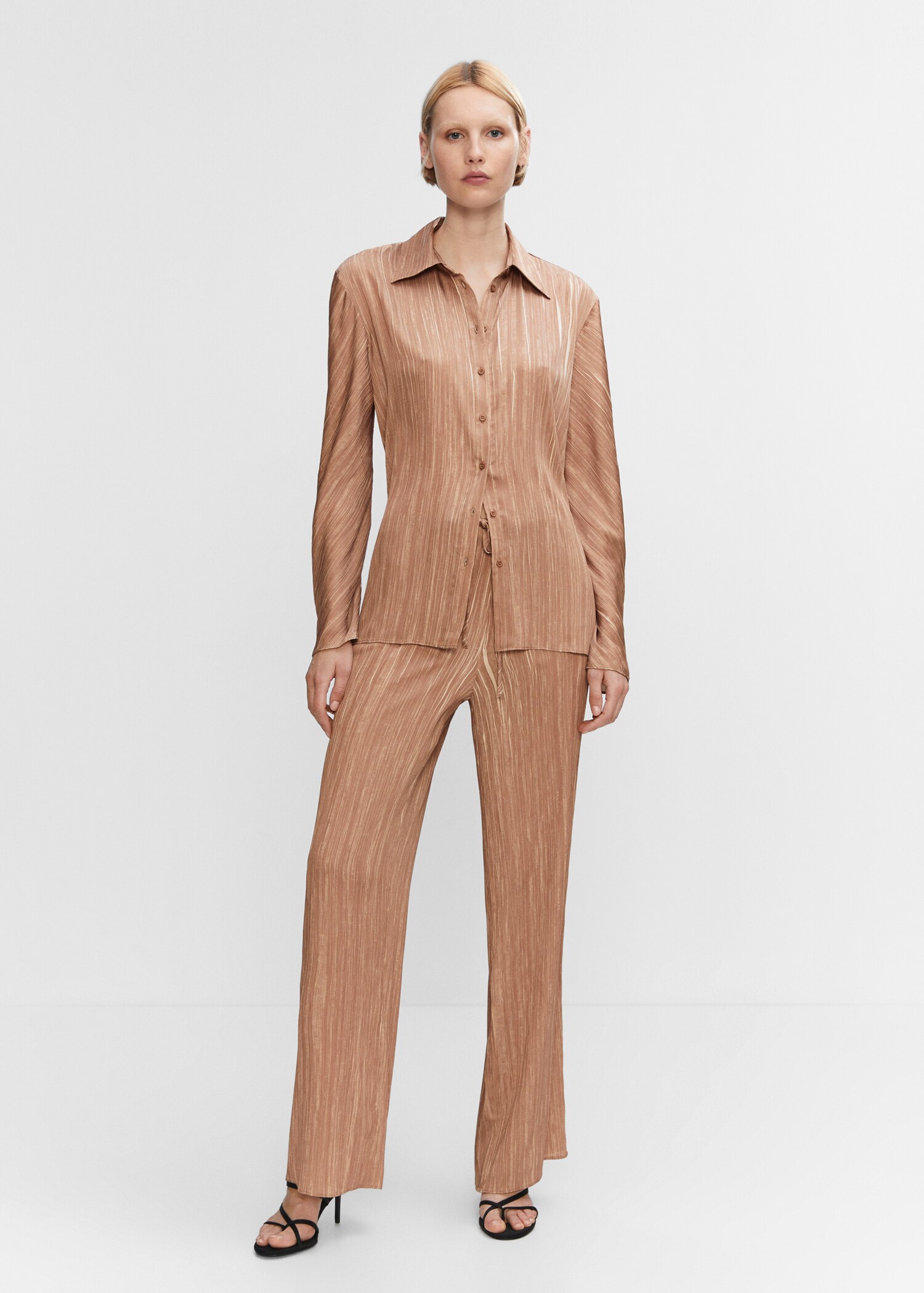 Satin pleated shirt - General plane