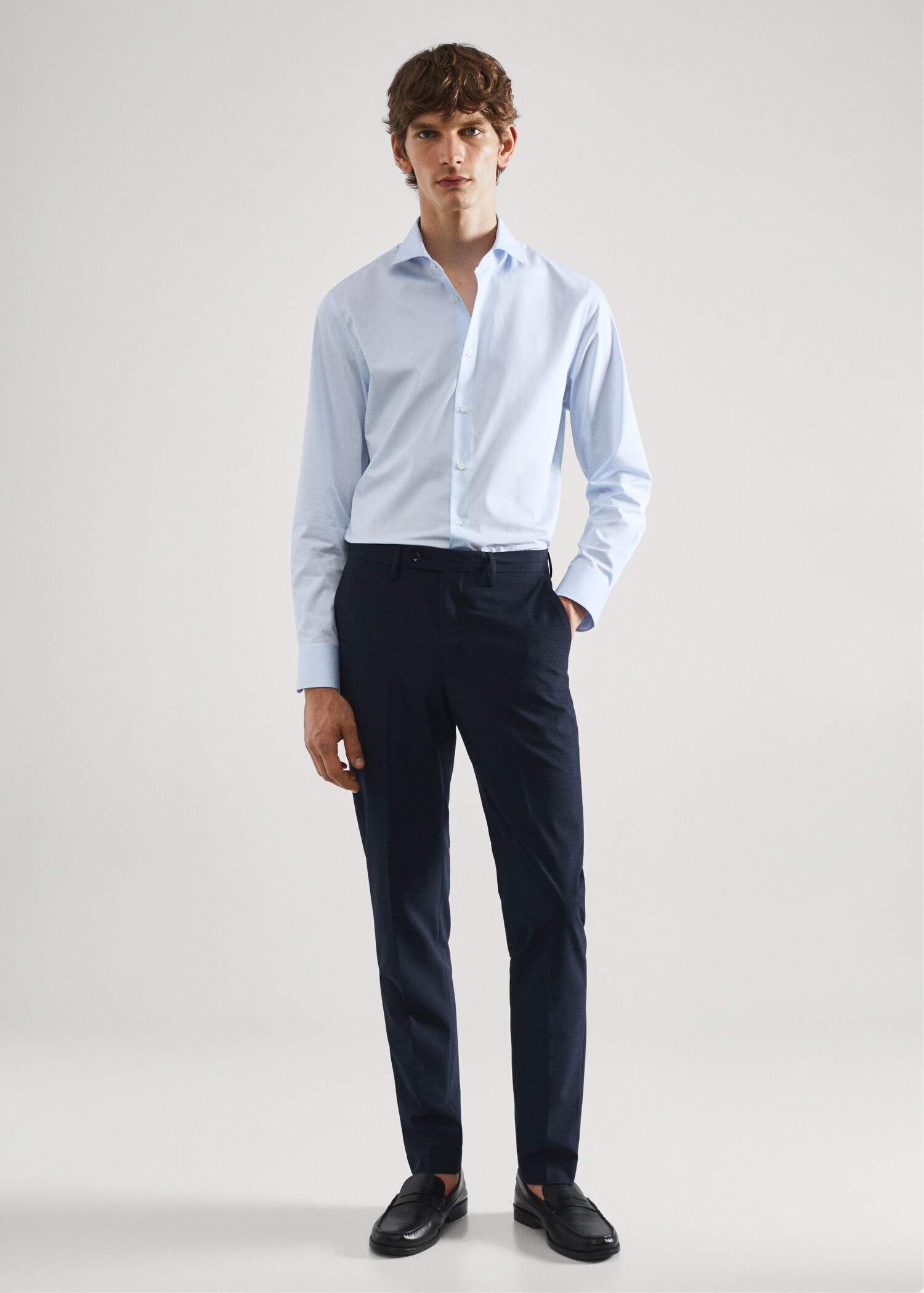Chemise costume slim-fit twill micro-imprimé - Plan général