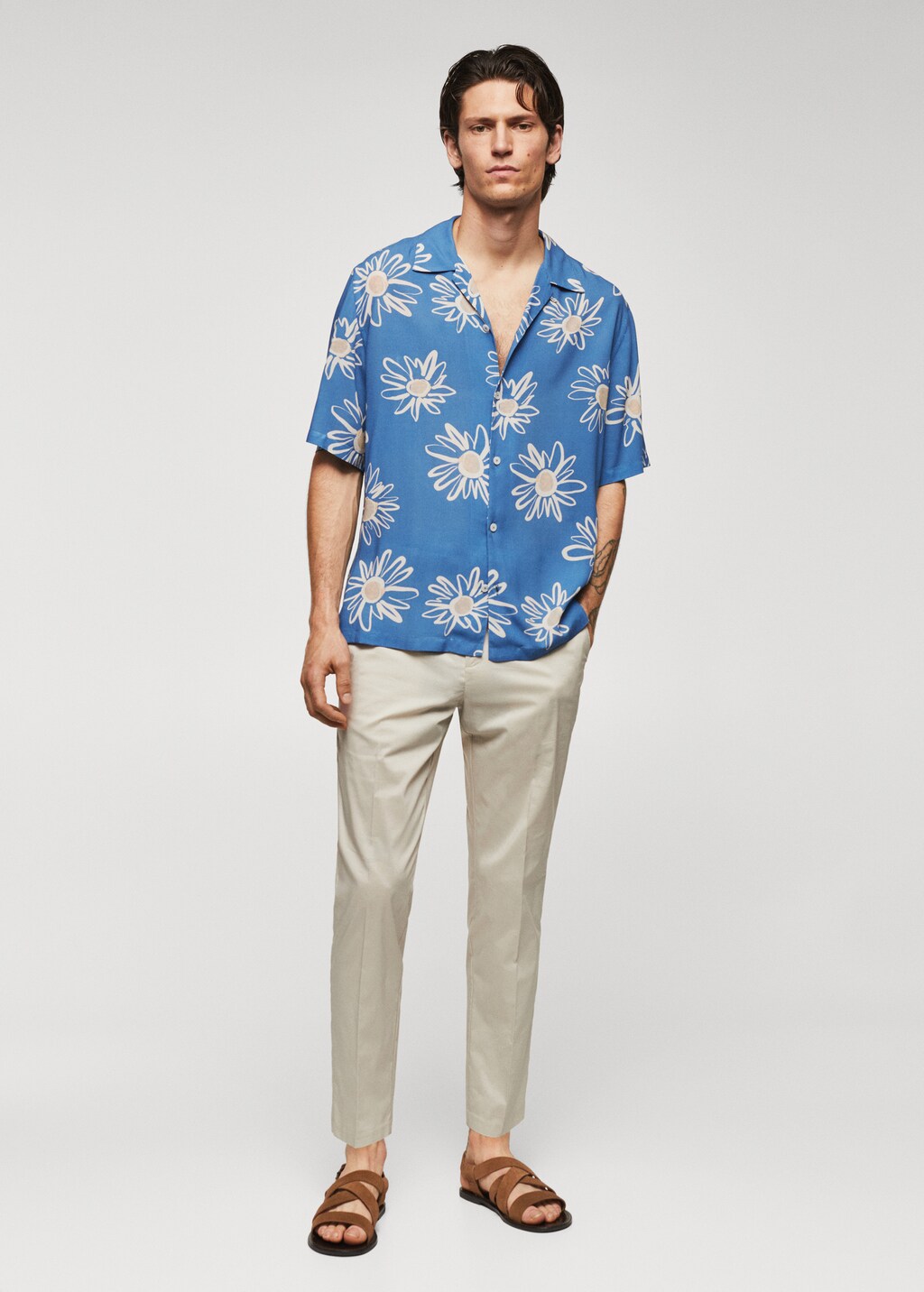 Chemise col bowling en imprime fleuri Homme MANGO Nouvelle Caledonie