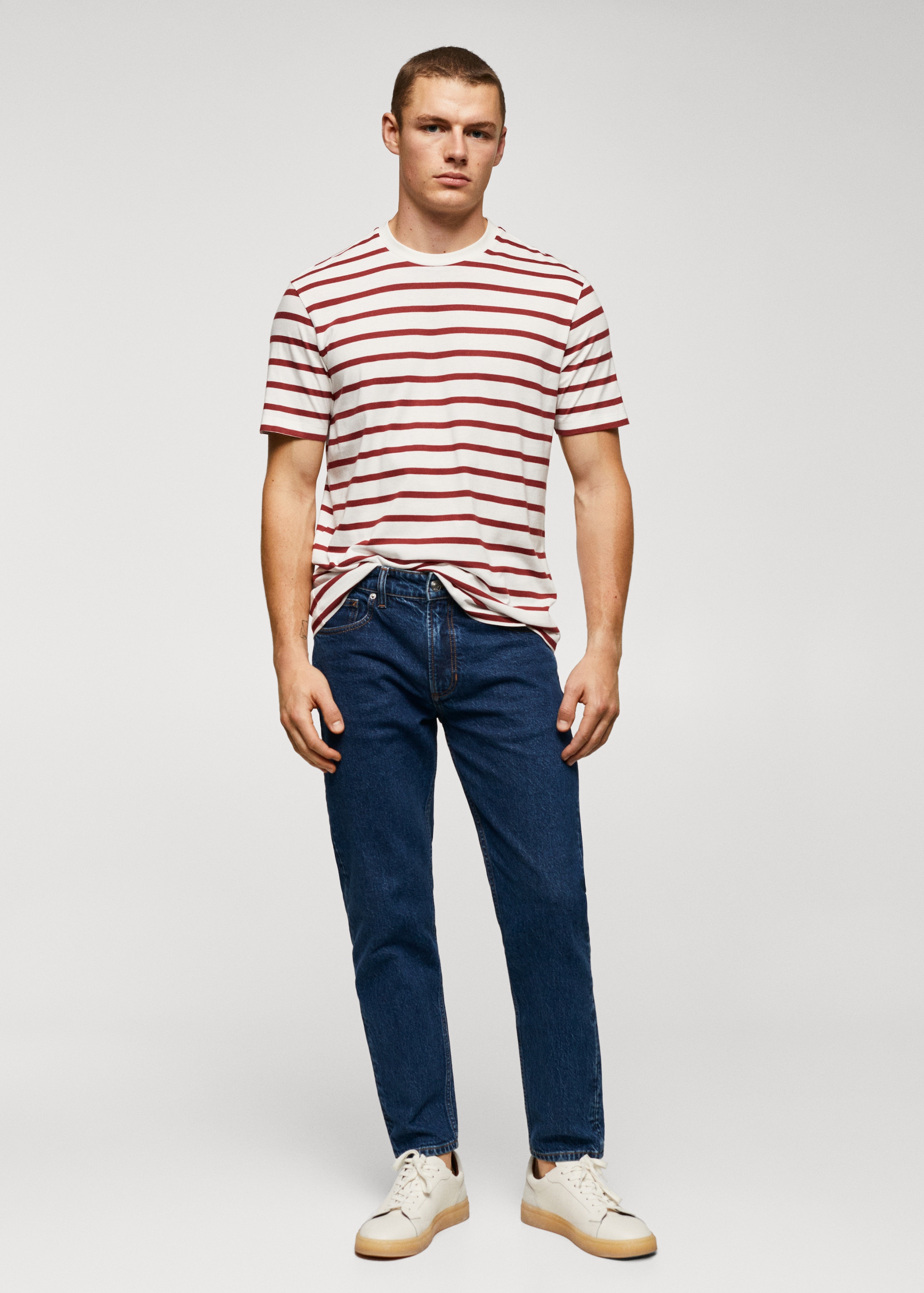Cotton-modal striped t-shirt - Plan general