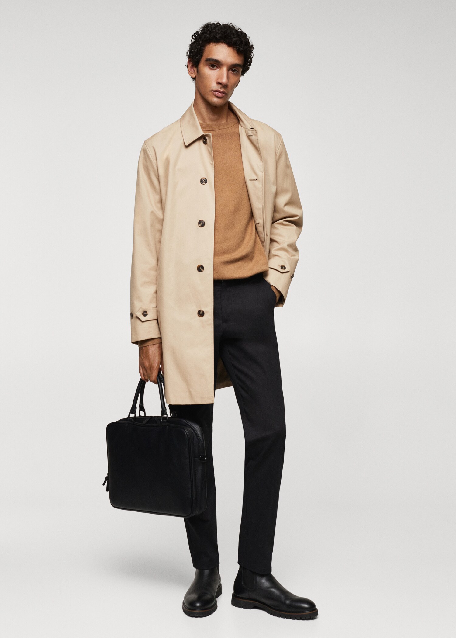 Leather-effect briefcase Men MANGO Niger