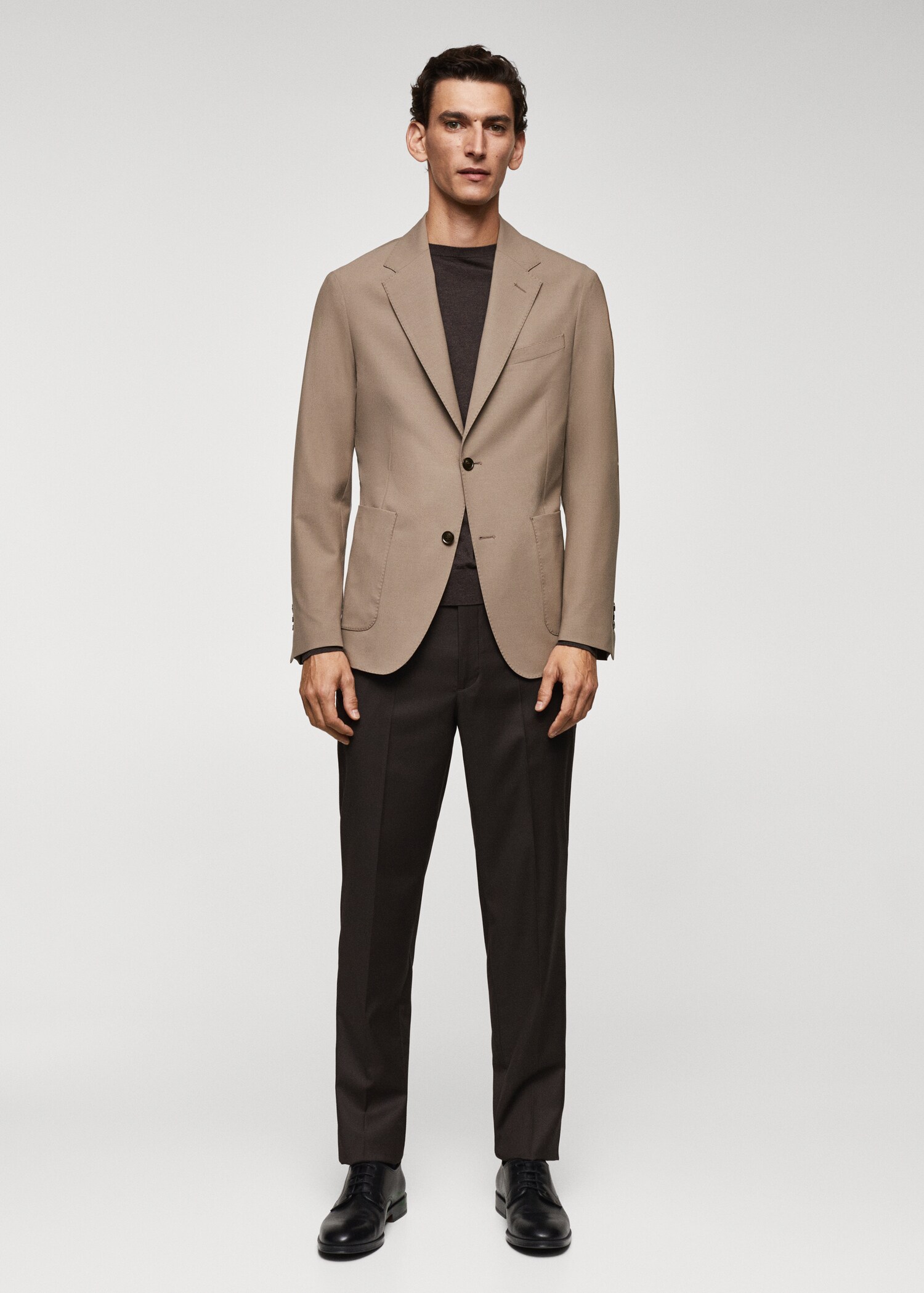 Slim-fit virgin wool jacket - General plane