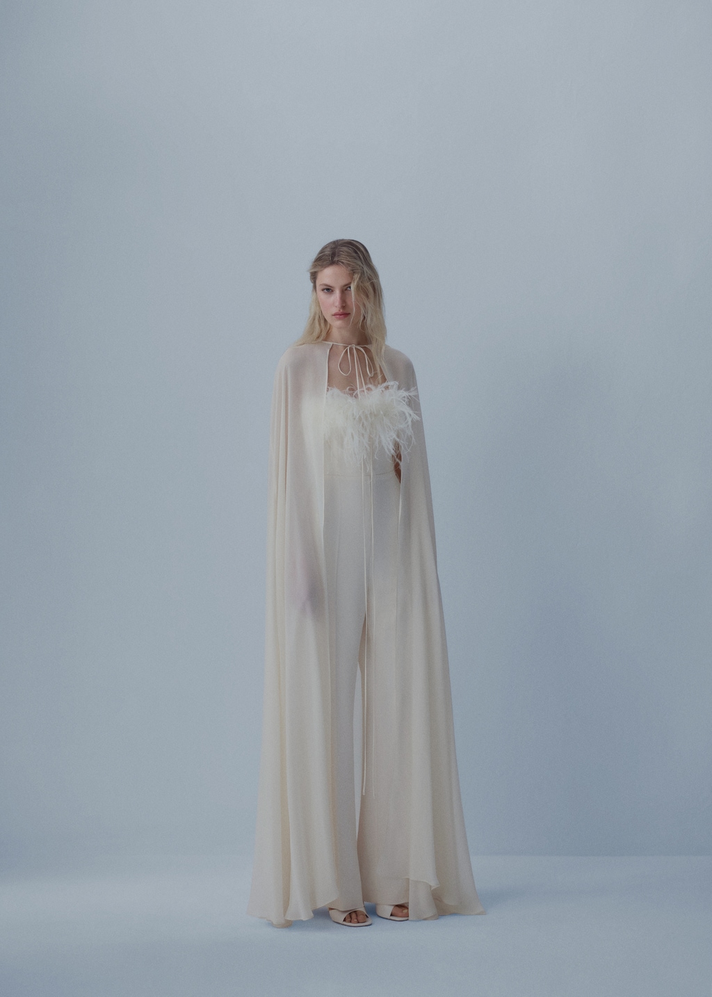 Long cape with tie zip - Women | MANGO Japan
