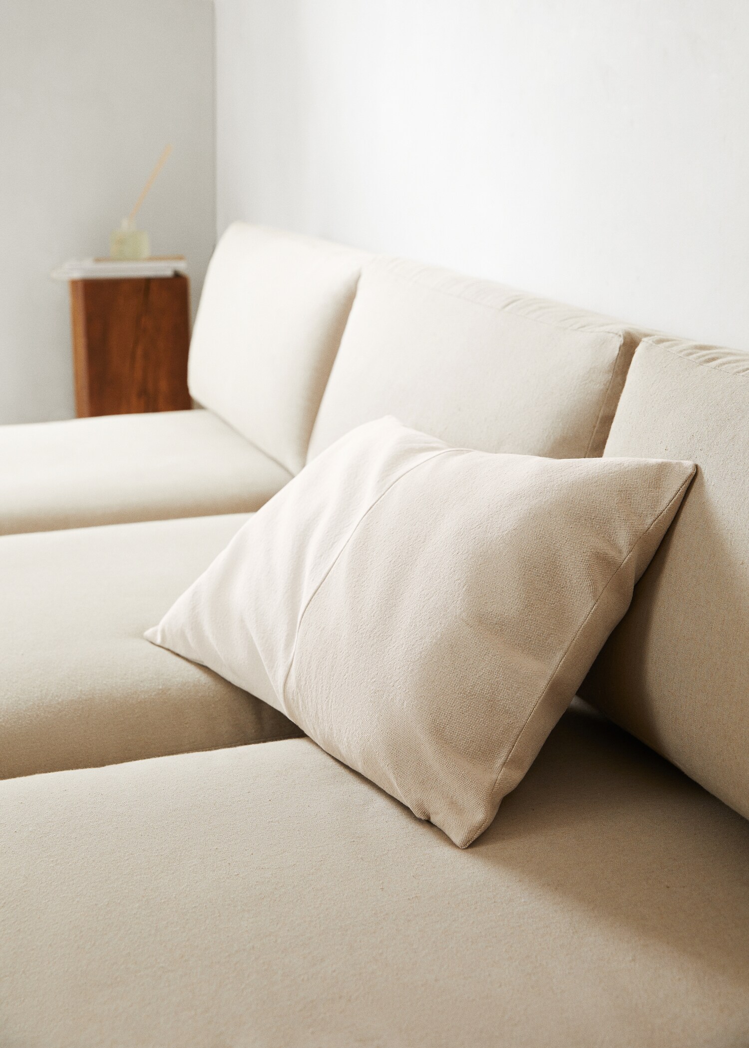 Housse coussin bicolore lin et coton mélangés 40x60 cm - Plan général