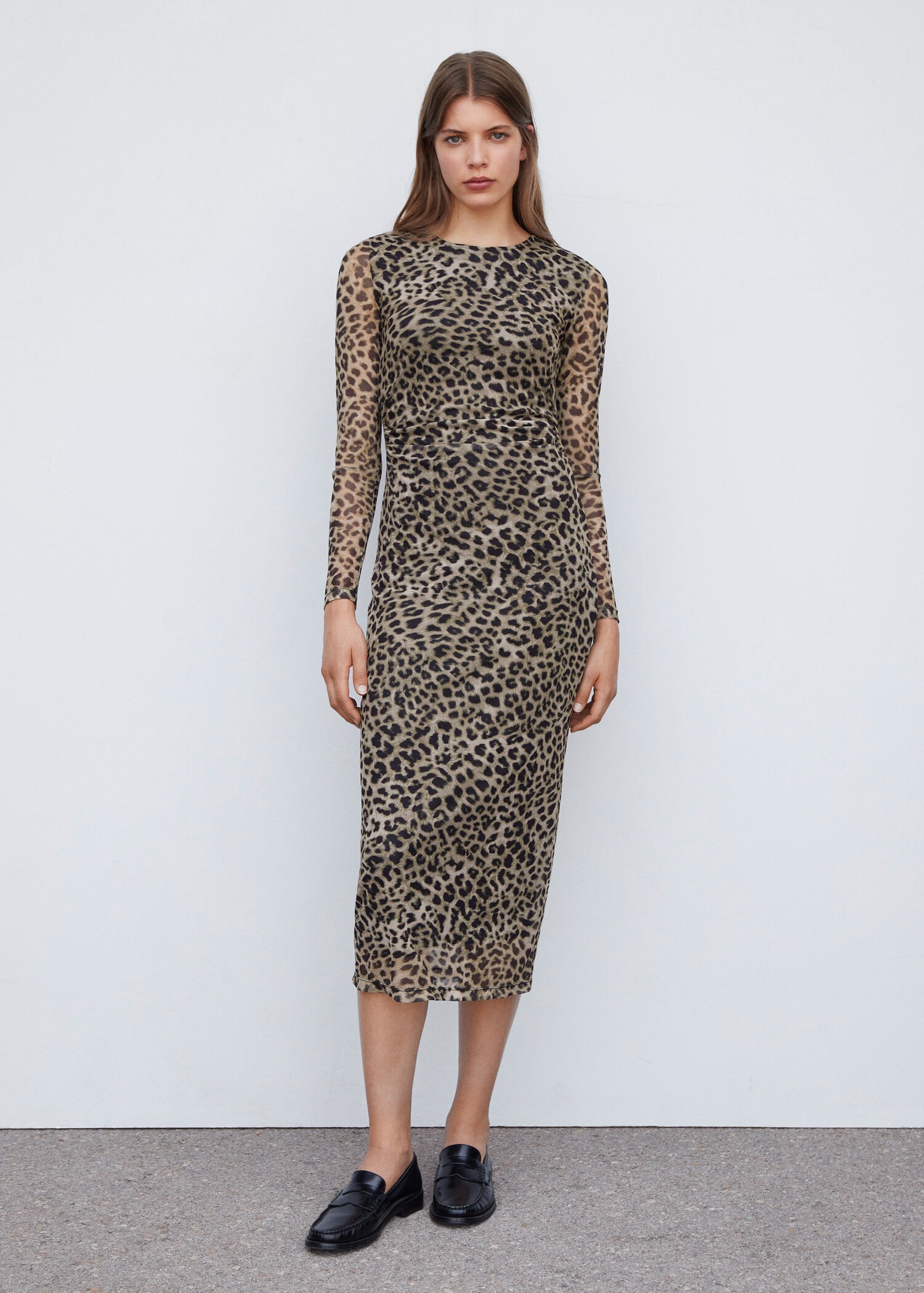 Animal print midi-dress - General plane