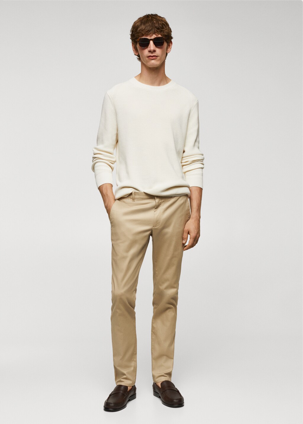 Slim fit serge chino pants