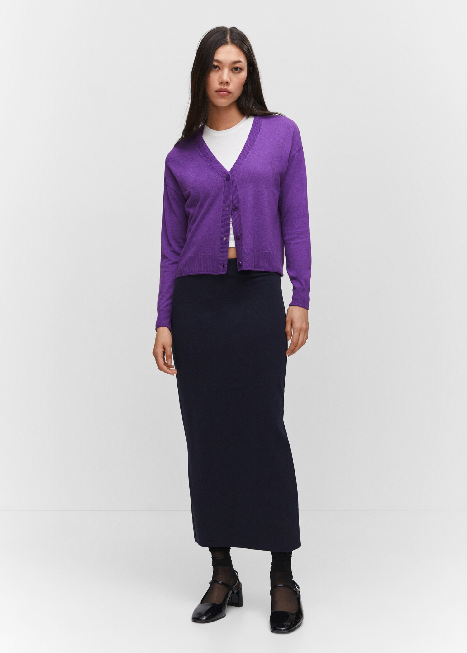 Fine-knit cardigan - General plane