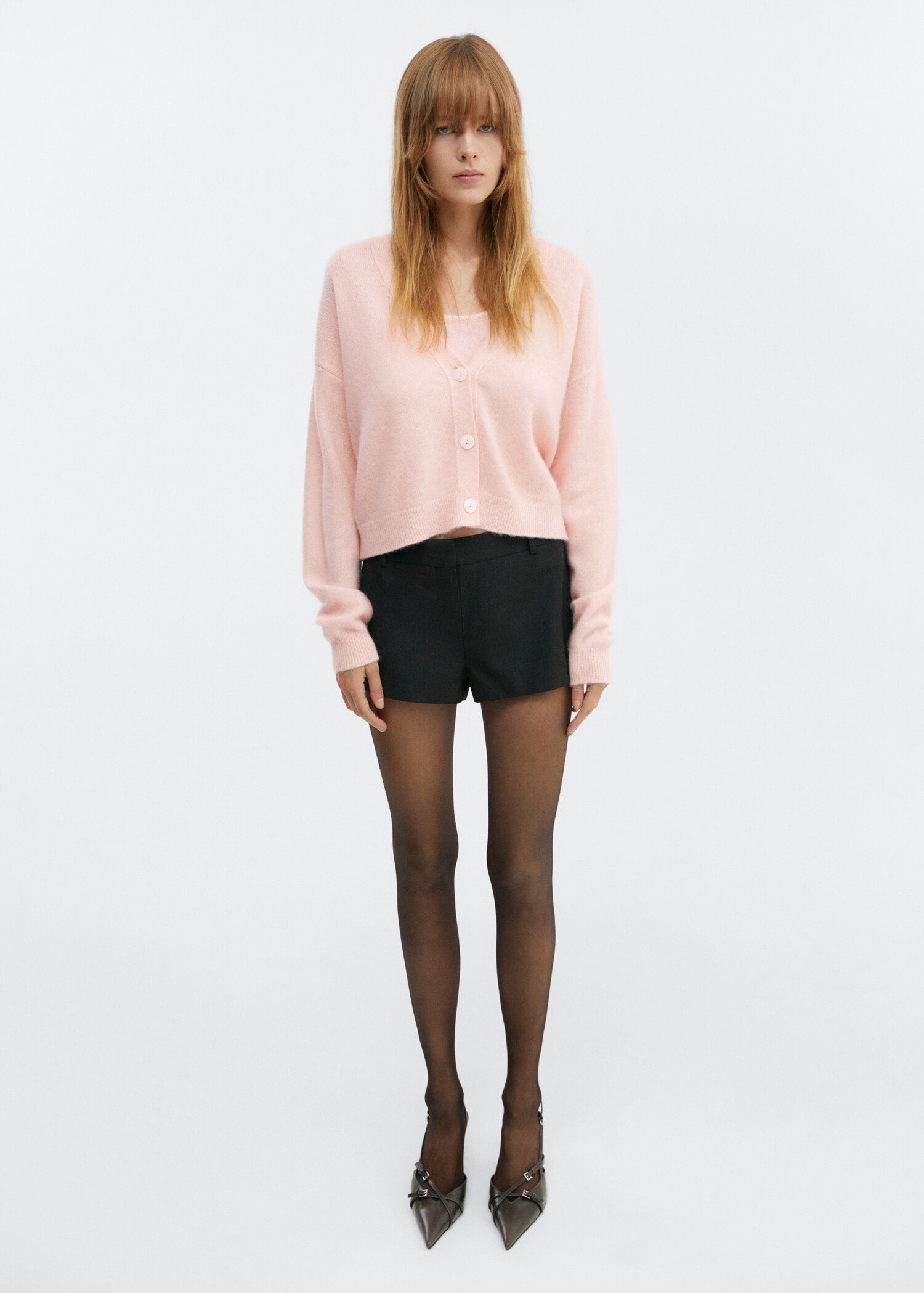 Cashmere cardigan with buttons - General plane
