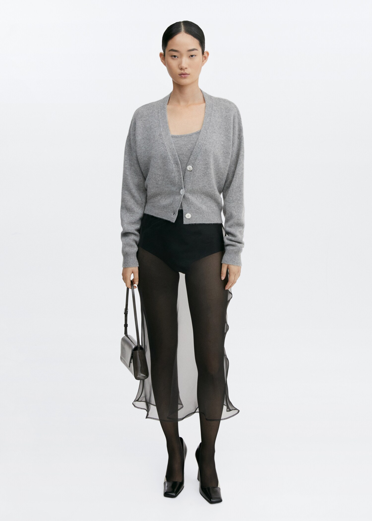 Cashmere cardigan with buttons - General plane
