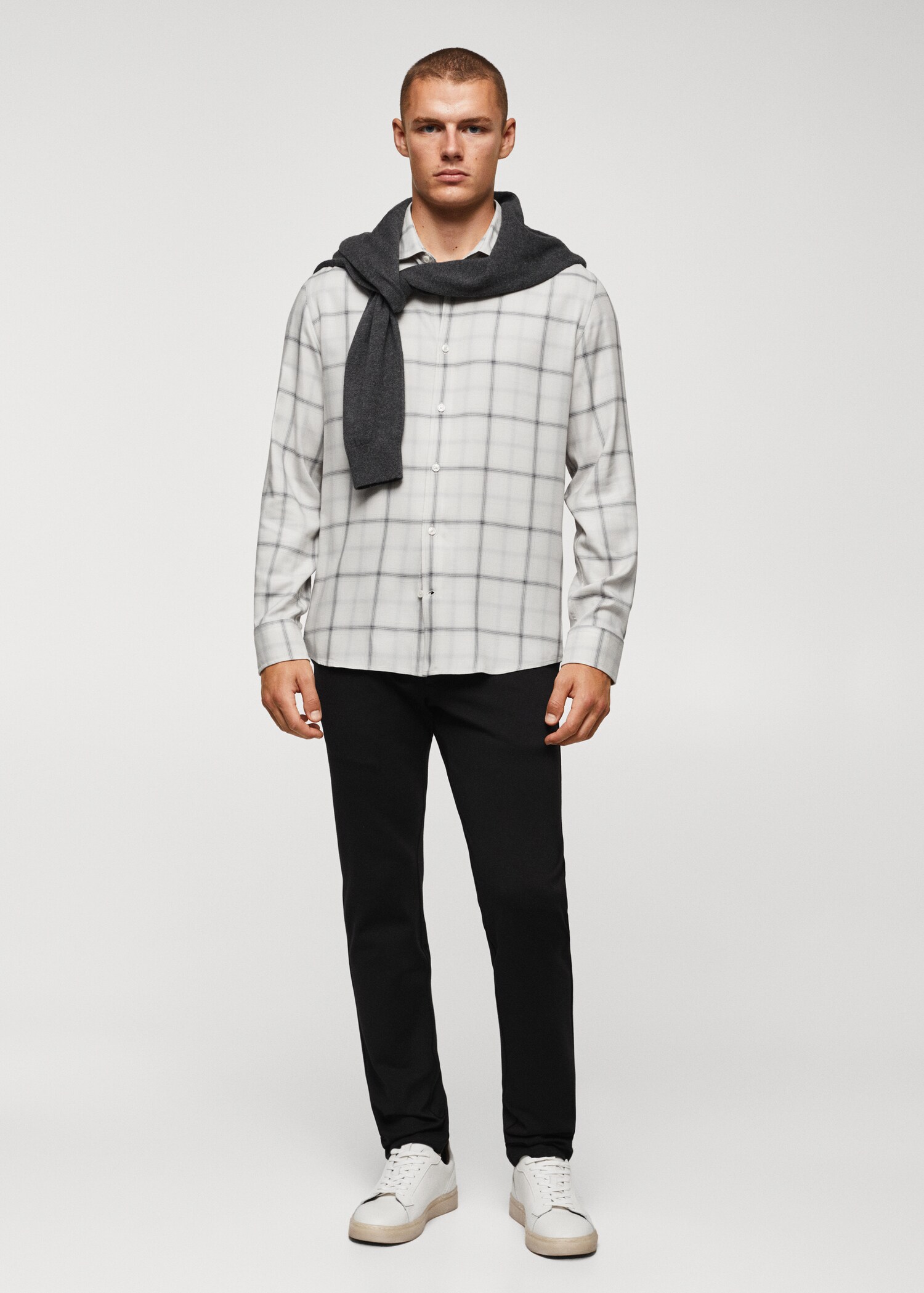 Regular-fit windowpane shirt - General plane