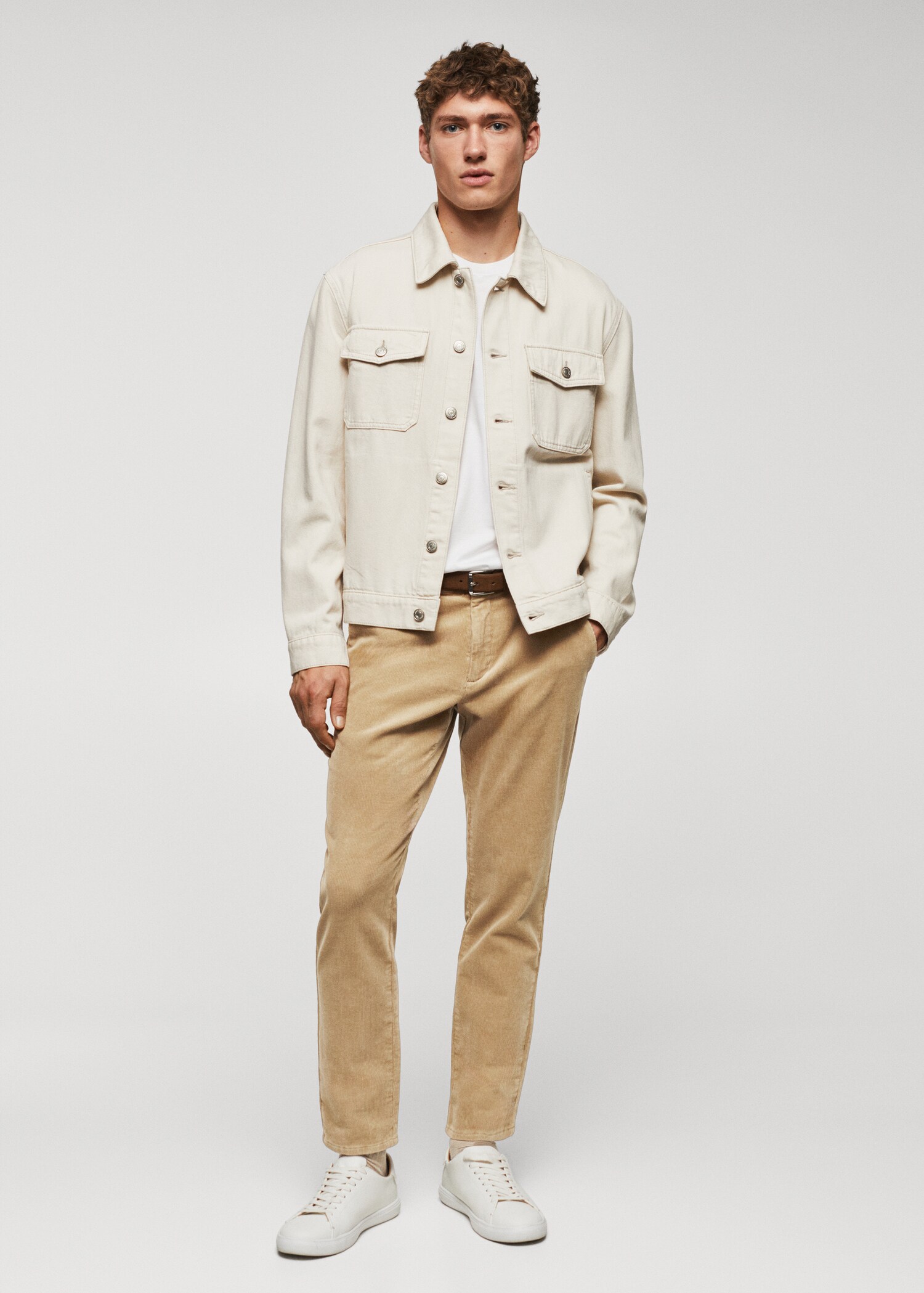 Corduroy slim fit crop pants - General plane