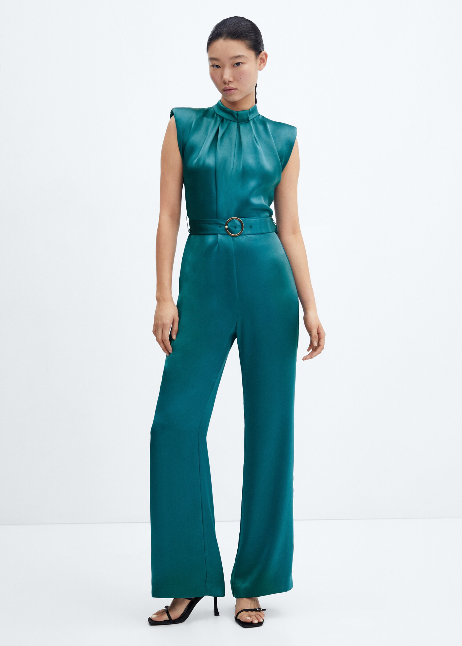 Shoulder padded jumpsuit with belt - General plane