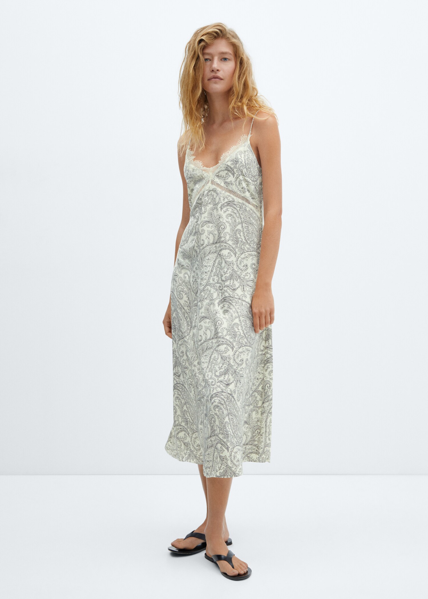 Paisley-print slip dress - General plane