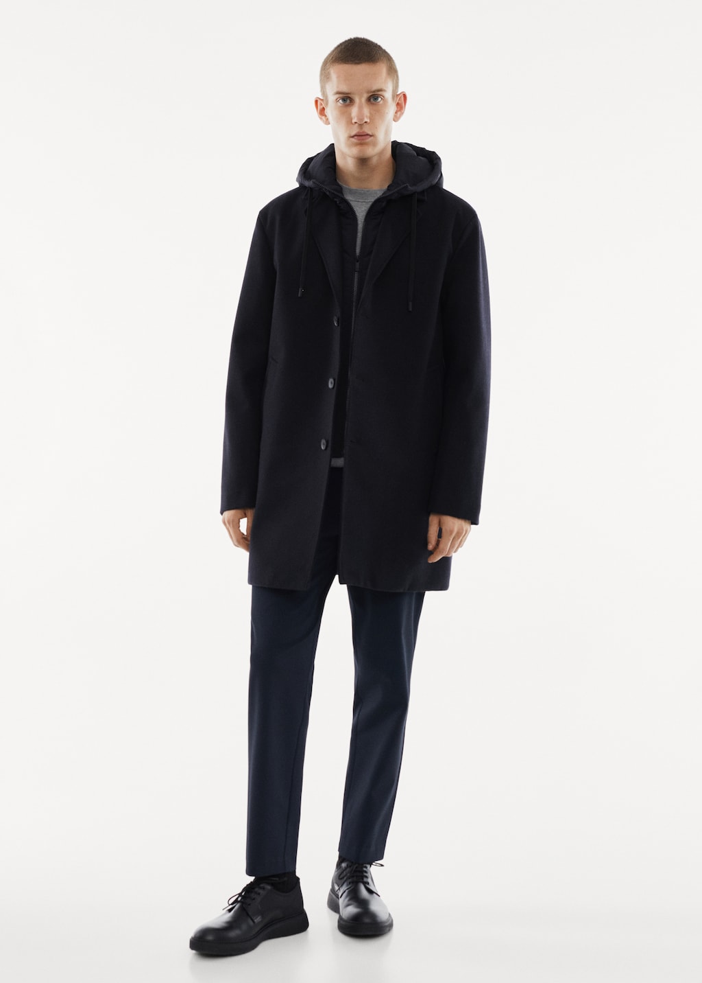 Formal coat with hood hotsell