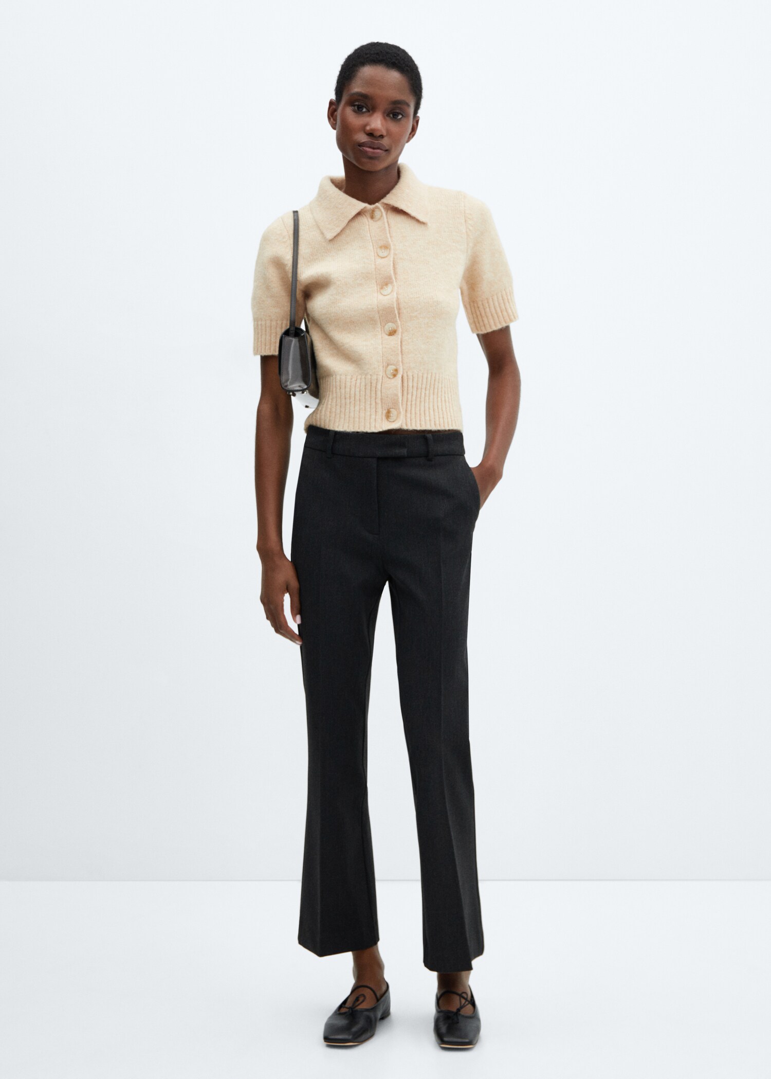 Cropped flared trousers - General plane