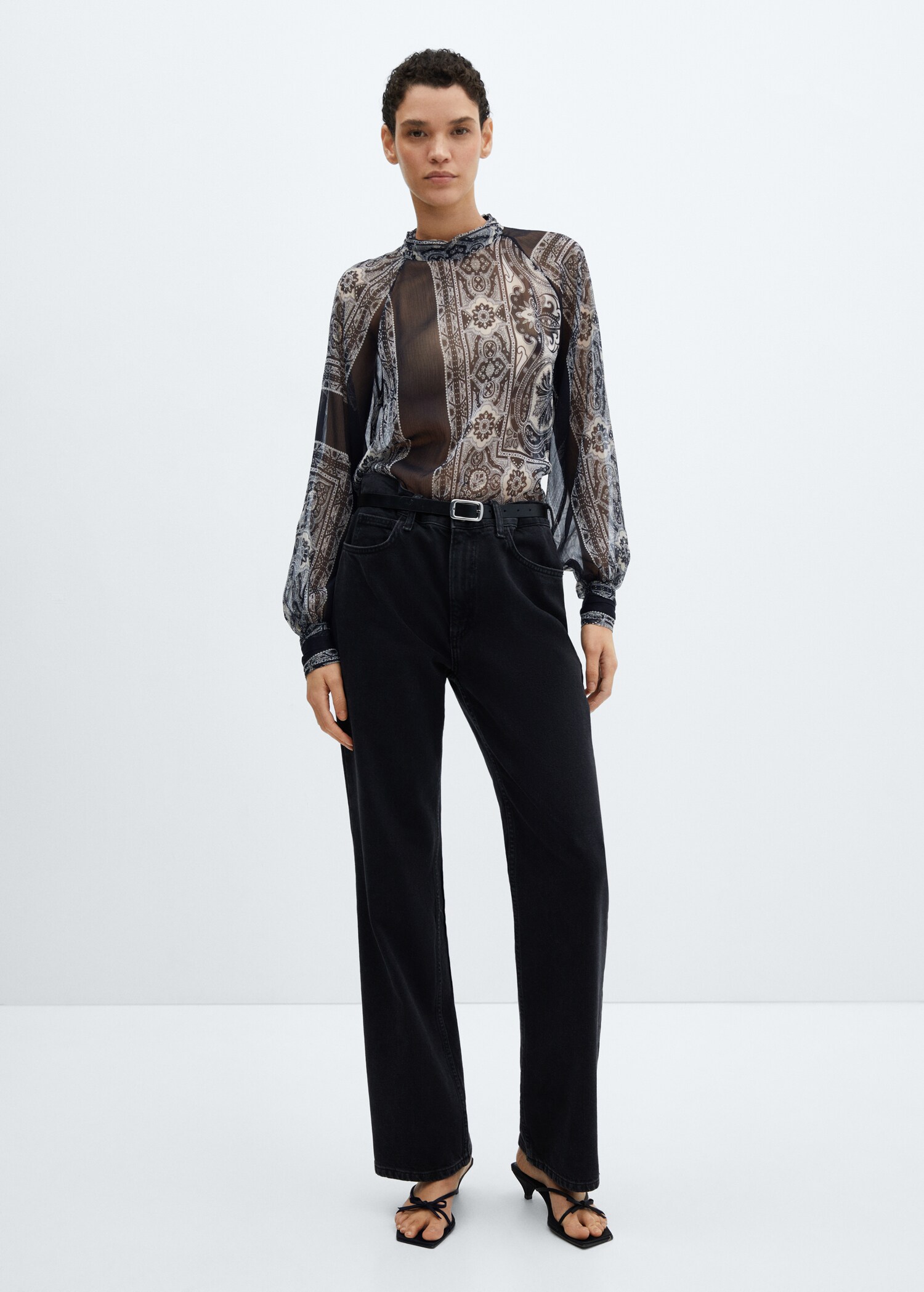 Sheer printed blouse - General plane