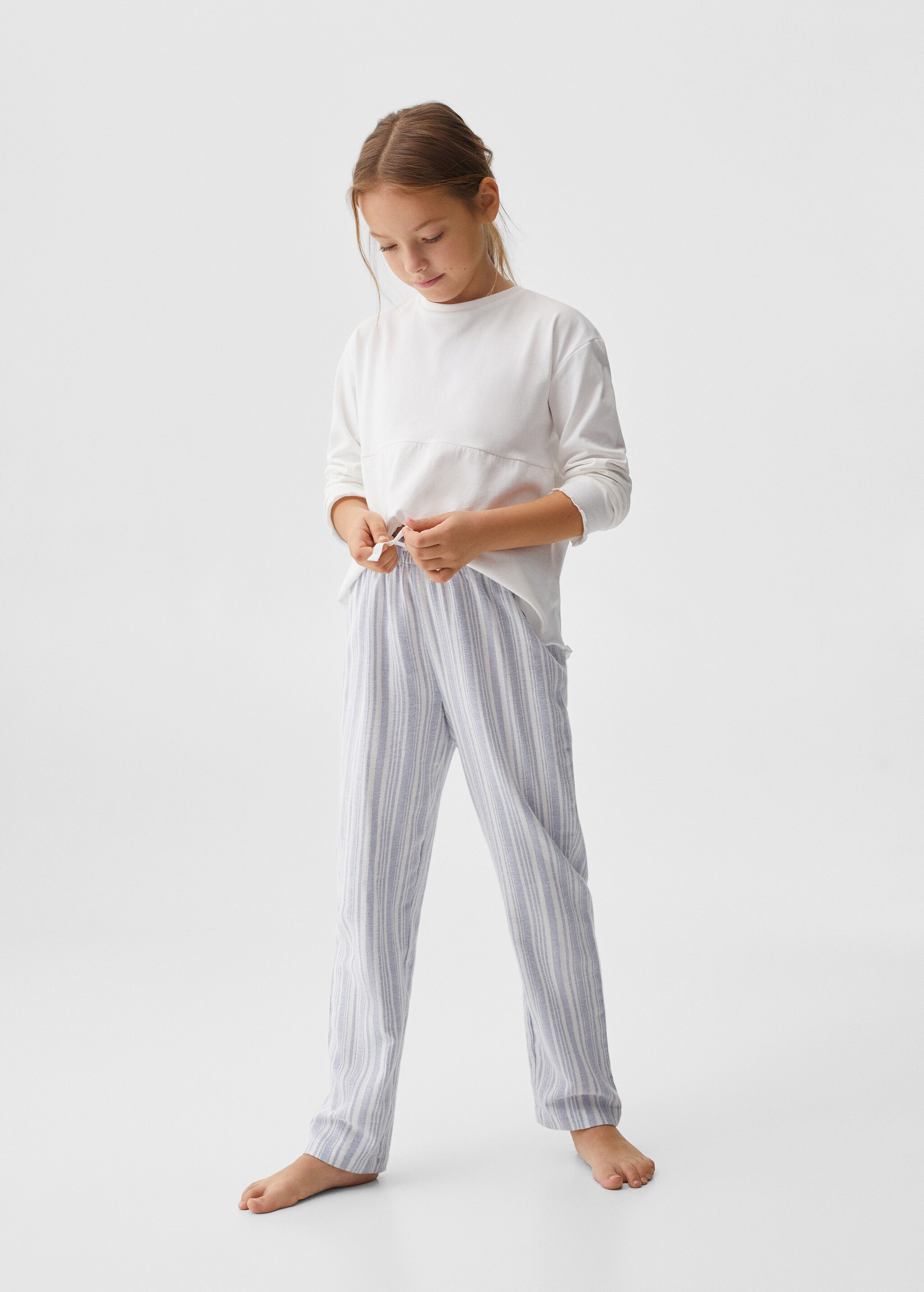 Striped cotton long pyjama - General plane